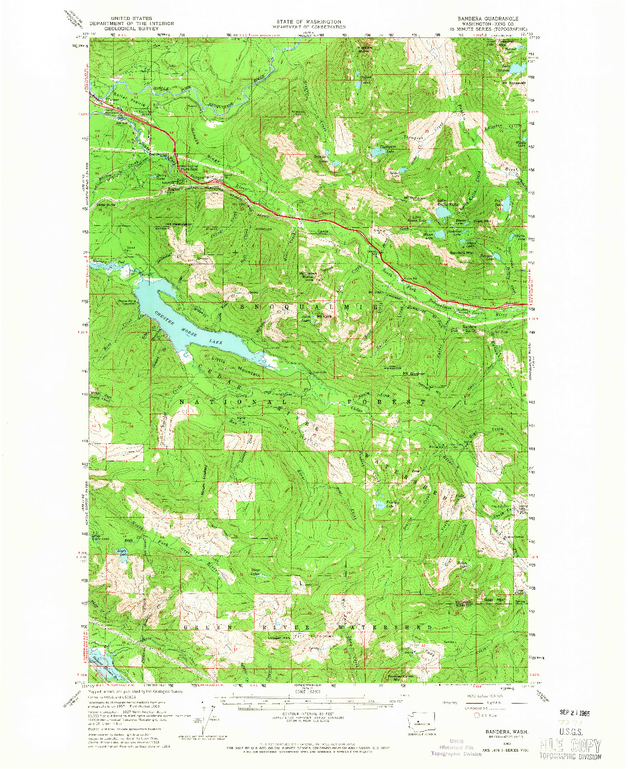 USGS 1:62500-SCALE QUADRANGLE FOR BANDERA, WA 1960