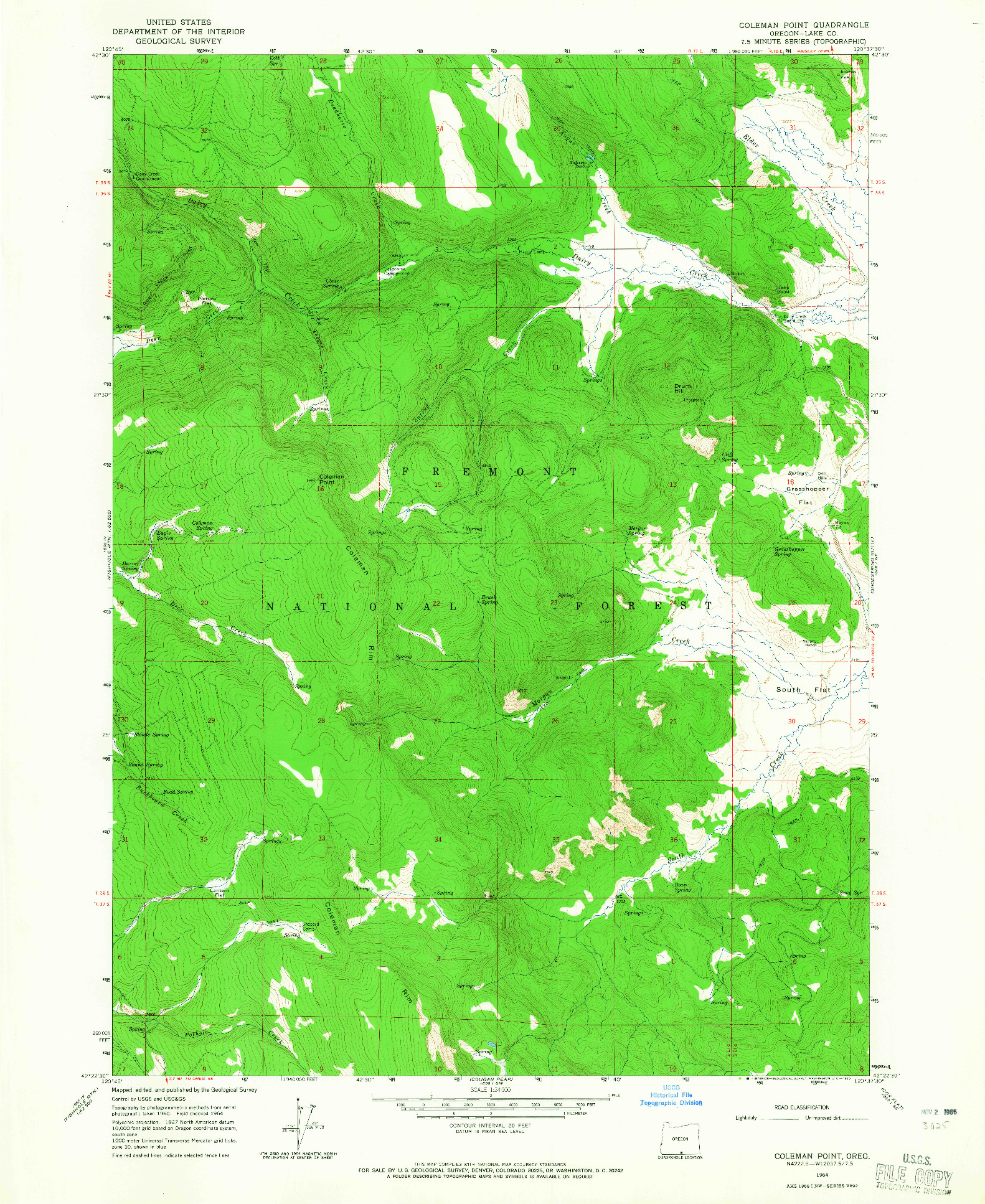 USGS 1:24000-SCALE QUADRANGLE FOR COLEMAN POINT, OR 1964