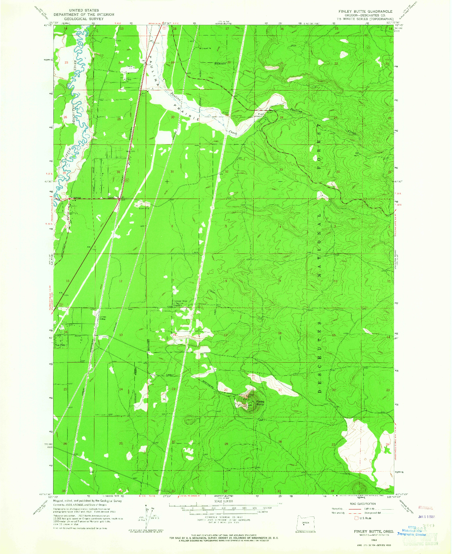 USGS 1:24000-SCALE QUADRANGLE FOR FINLEY BUTTE, OR 1963