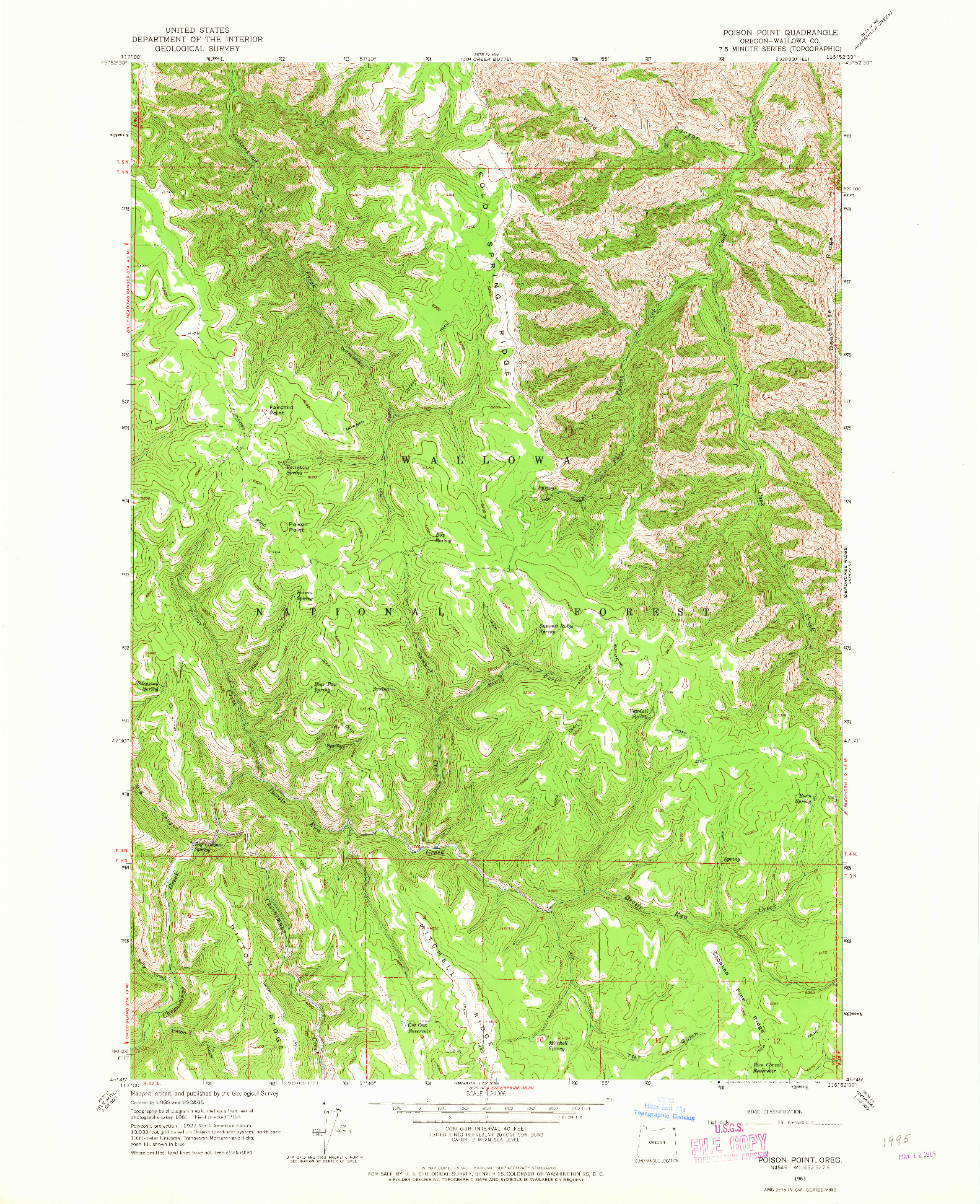 USGS 1:24000-SCALE QUADRANGLE FOR POISON POINT, OR 1963