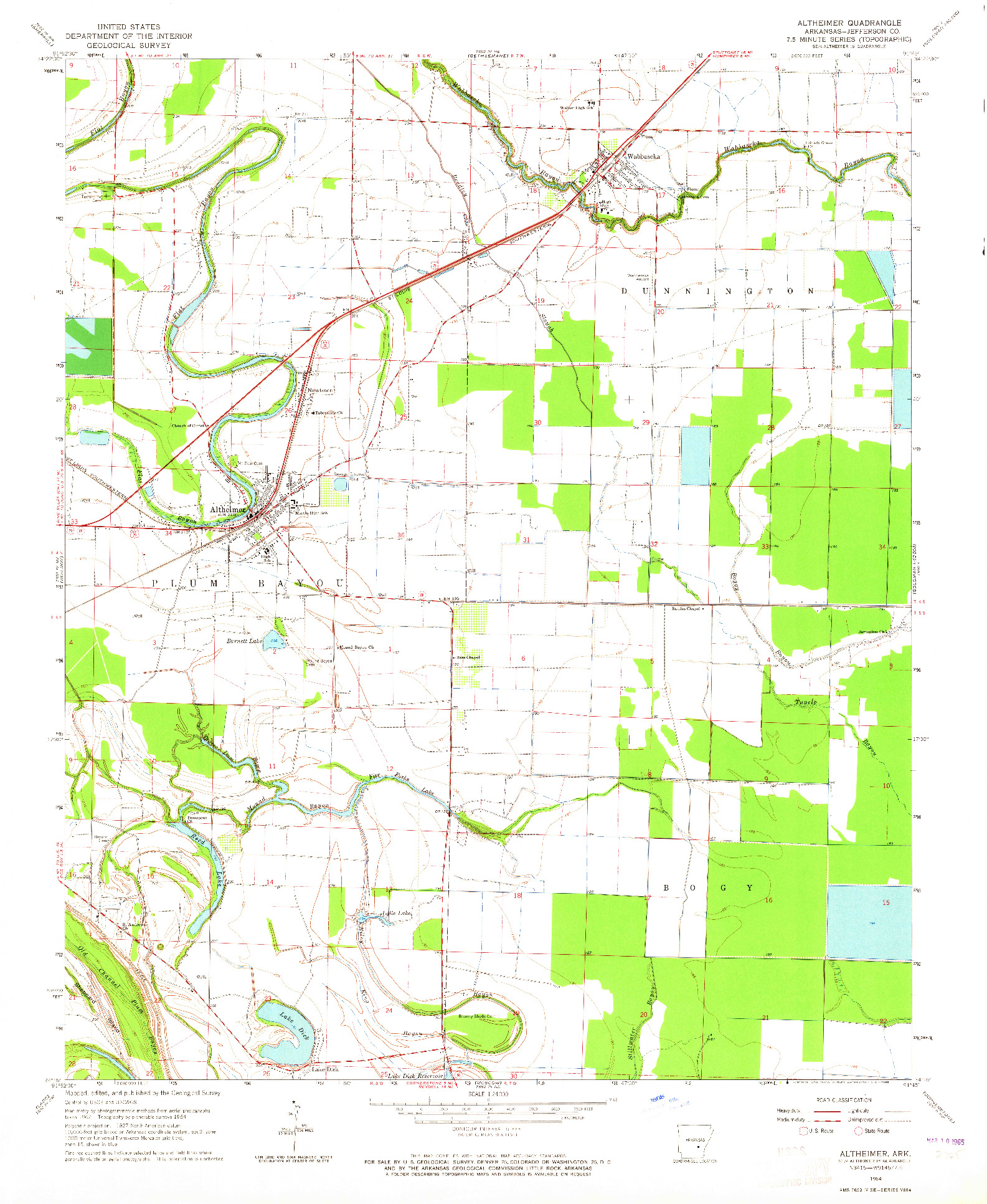 USGS 1:24000-SCALE QUADRANGLE FOR ALTHEIMER, AR 1964