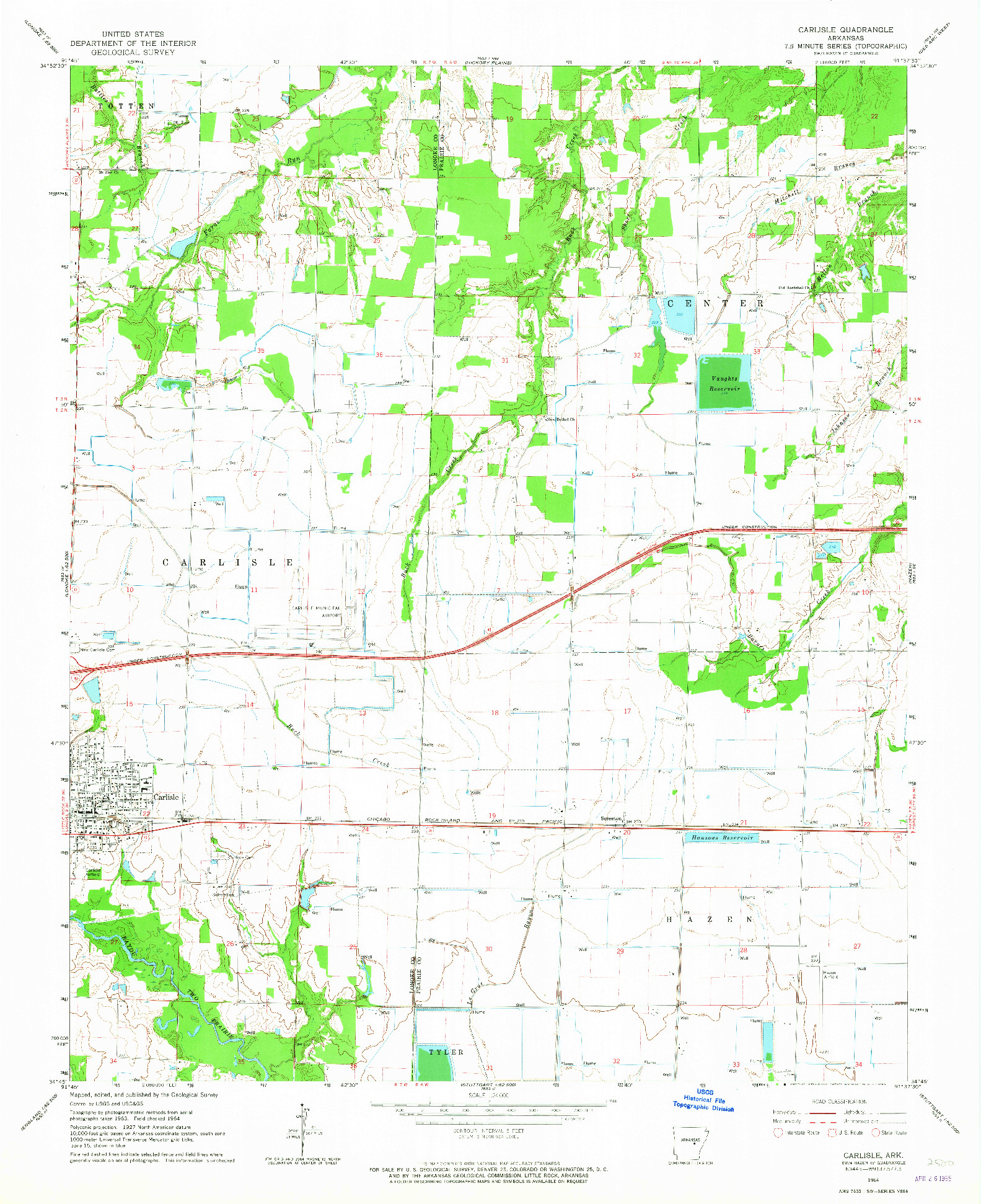 USGS 1:24000-SCALE QUADRANGLE FOR CARLISLE, AR 1964