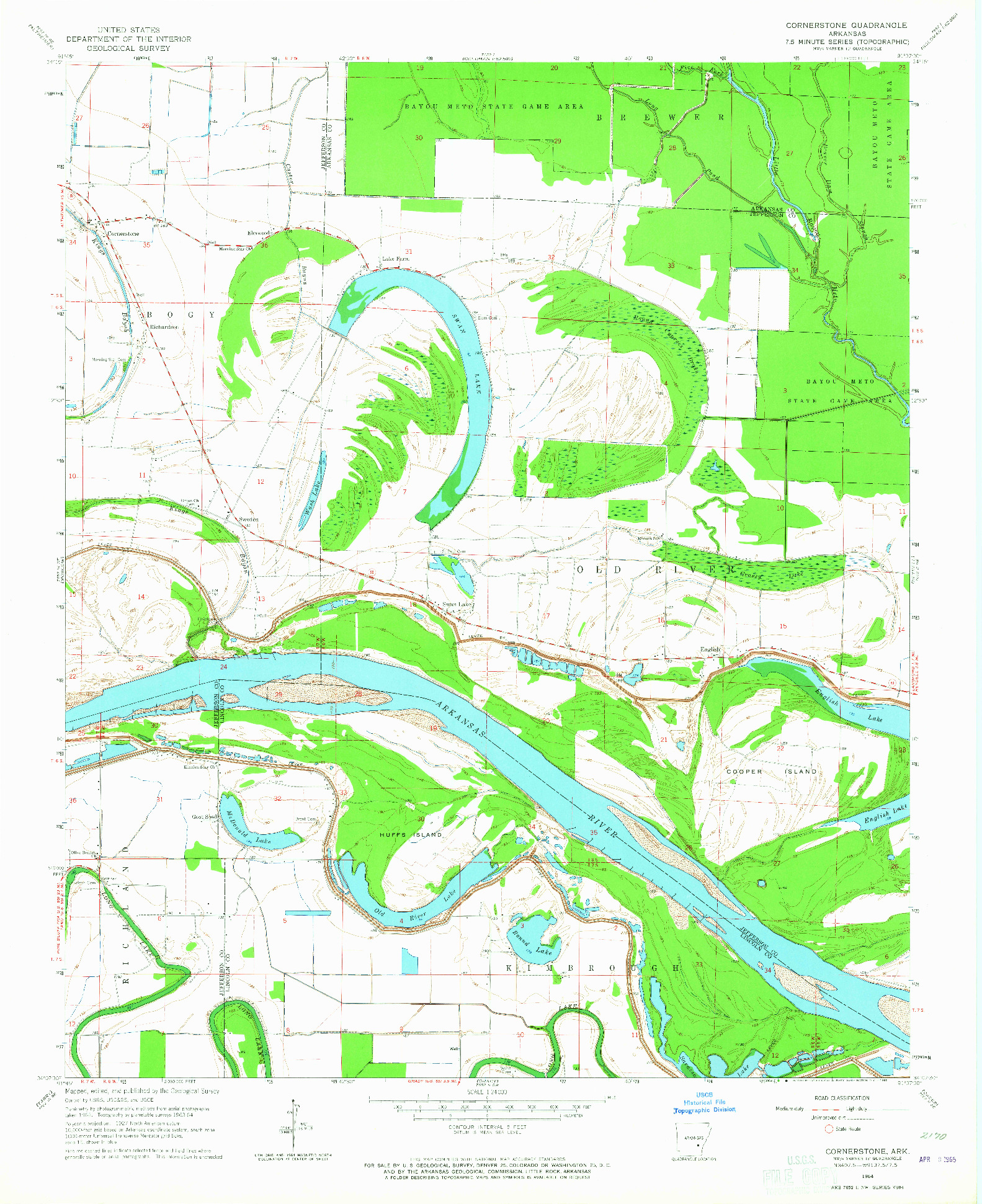 USGS 1:24000-SCALE QUADRANGLE FOR CORNERSTONE, AR 1964