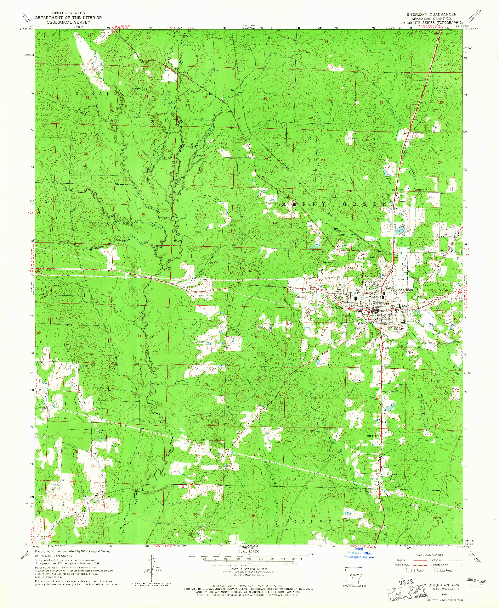 USGS 1:24000-SCALE QUADRANGLE FOR SHERIDAN, AR 1964