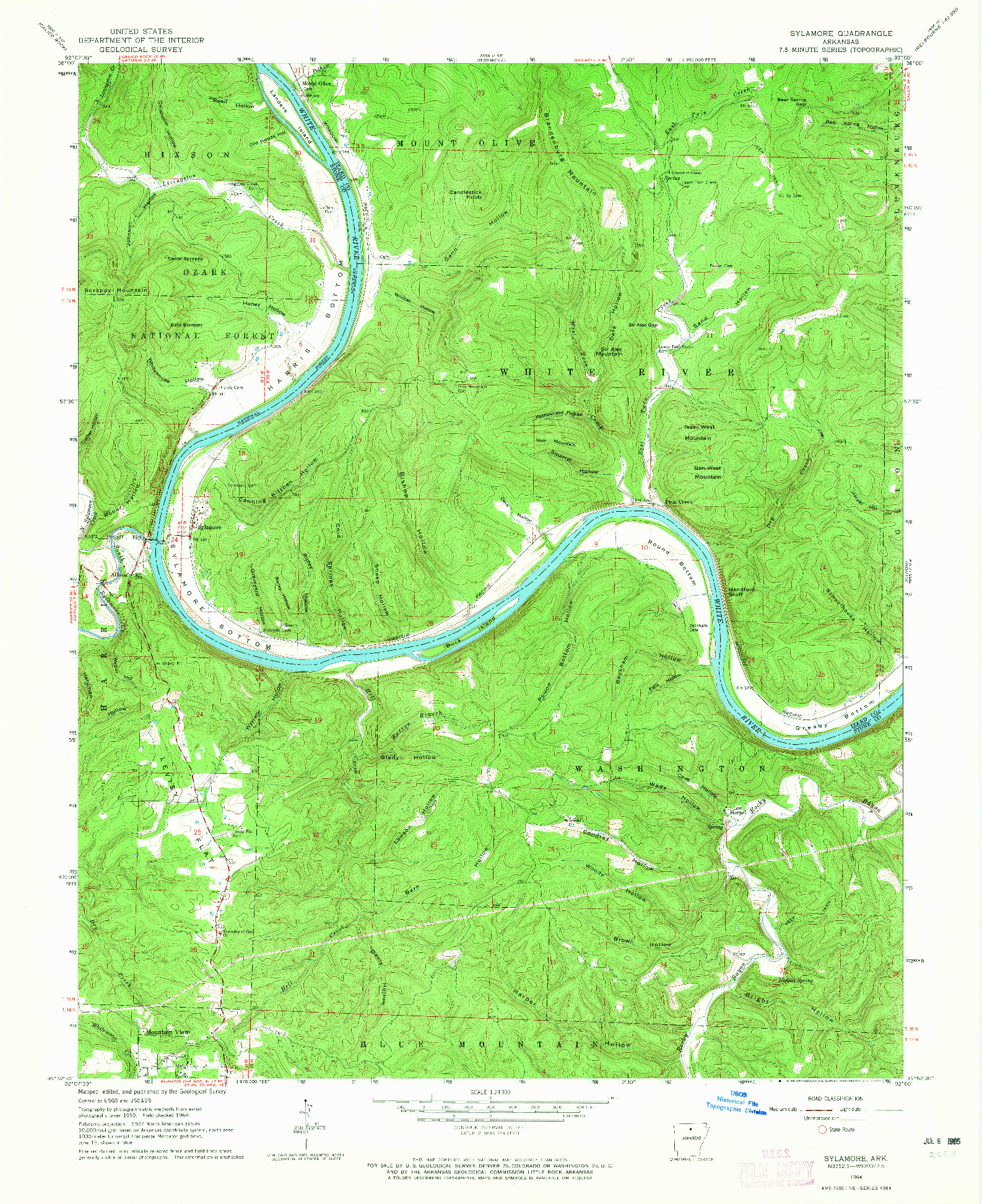 USGS 1:24000-SCALE QUADRANGLE FOR SYLAMORE, AR 1964