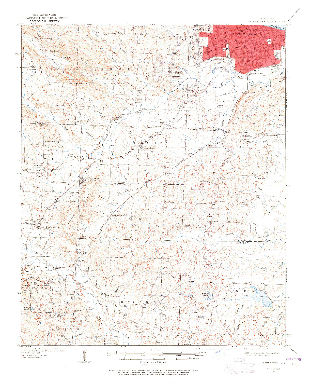 USGS 1:62500-SCALE QUADRANGLE FOR ALEXANDER, AR 1935