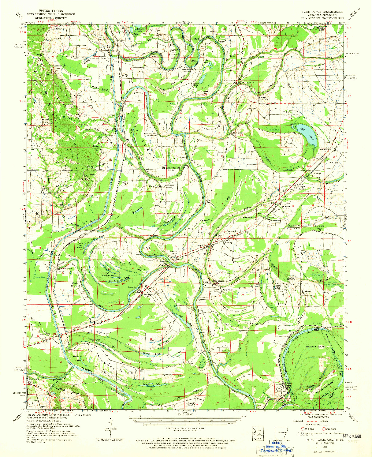 USGS 1:62500-SCALE QUADRANGLE FOR PARK PLACE, AR 1962