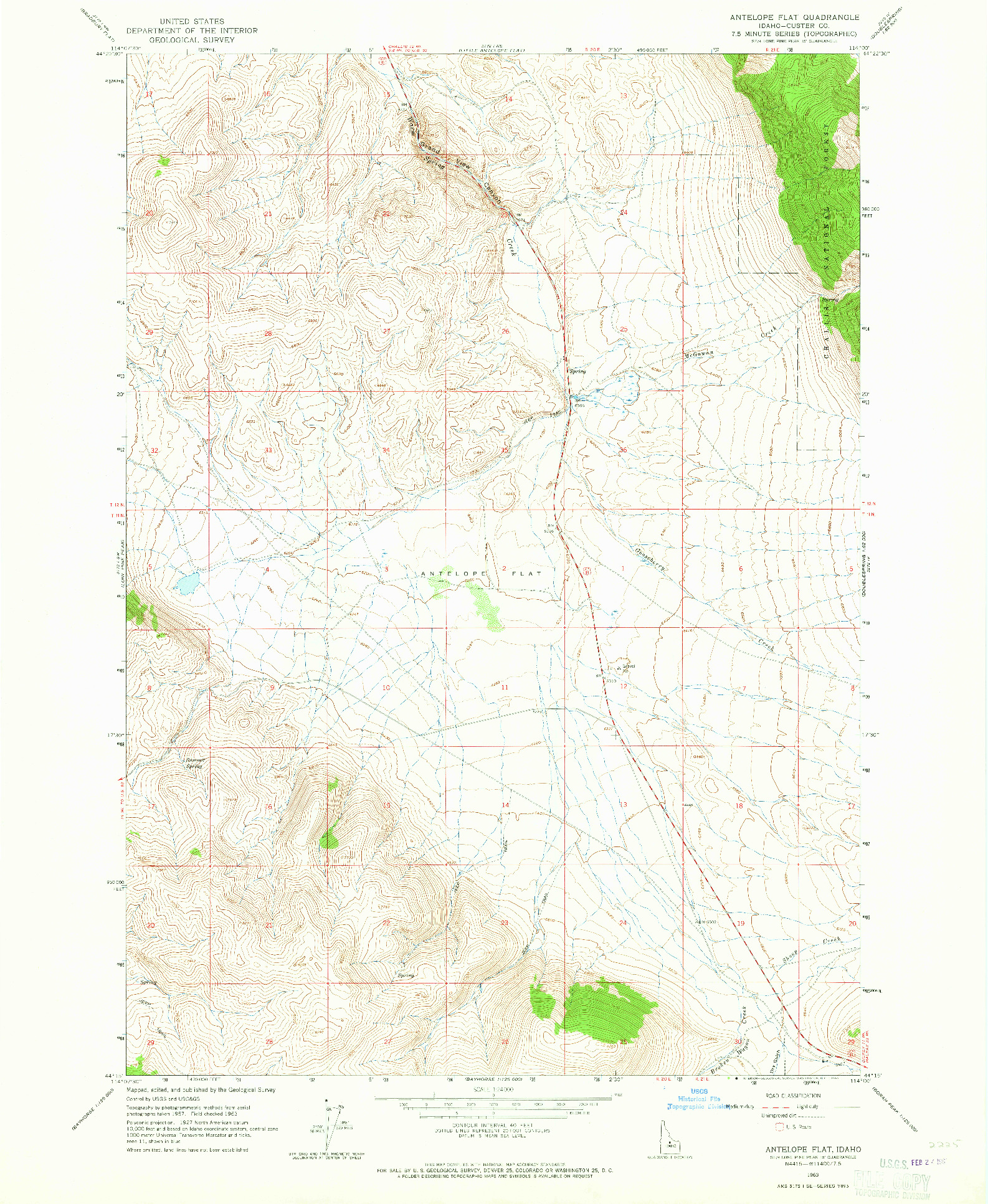 USGS 1:24000-SCALE QUADRANGLE FOR ANTELOPE FLAT, ID 1963