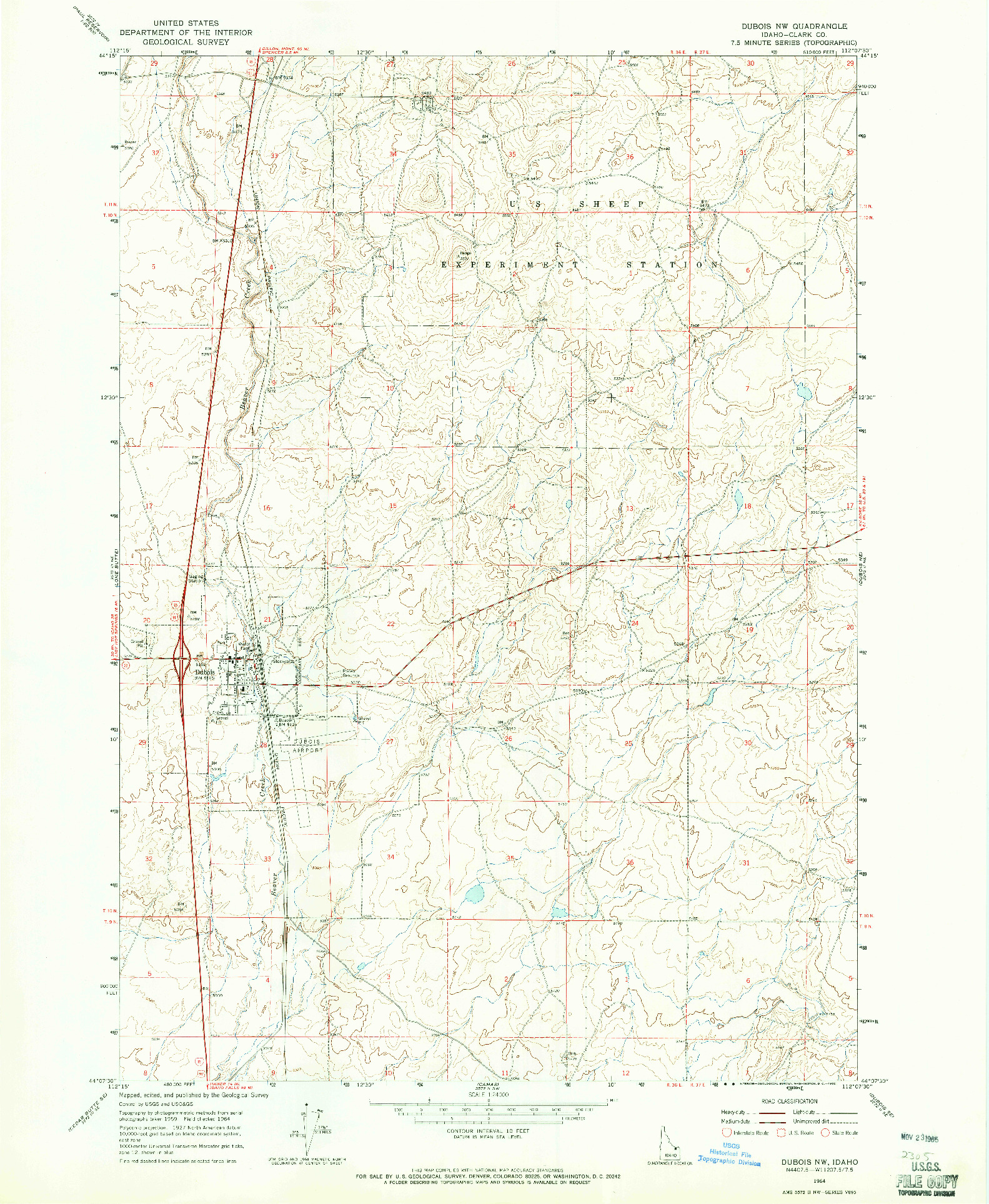 USGS 1:24000-SCALE QUADRANGLE FOR DUBOIS NW, ID 1964