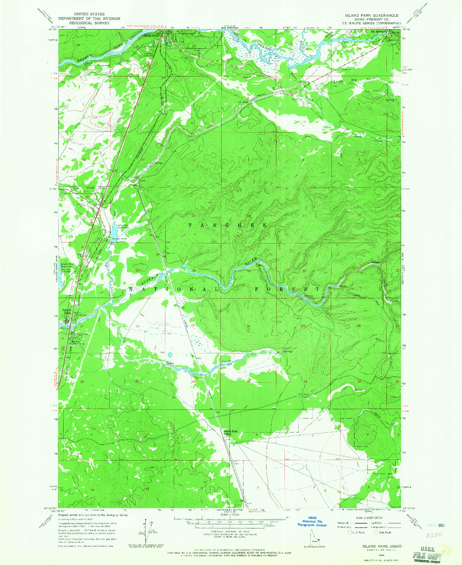 USGS 1:24000-SCALE QUADRANGLE FOR ISLAND PARK, ID 1964