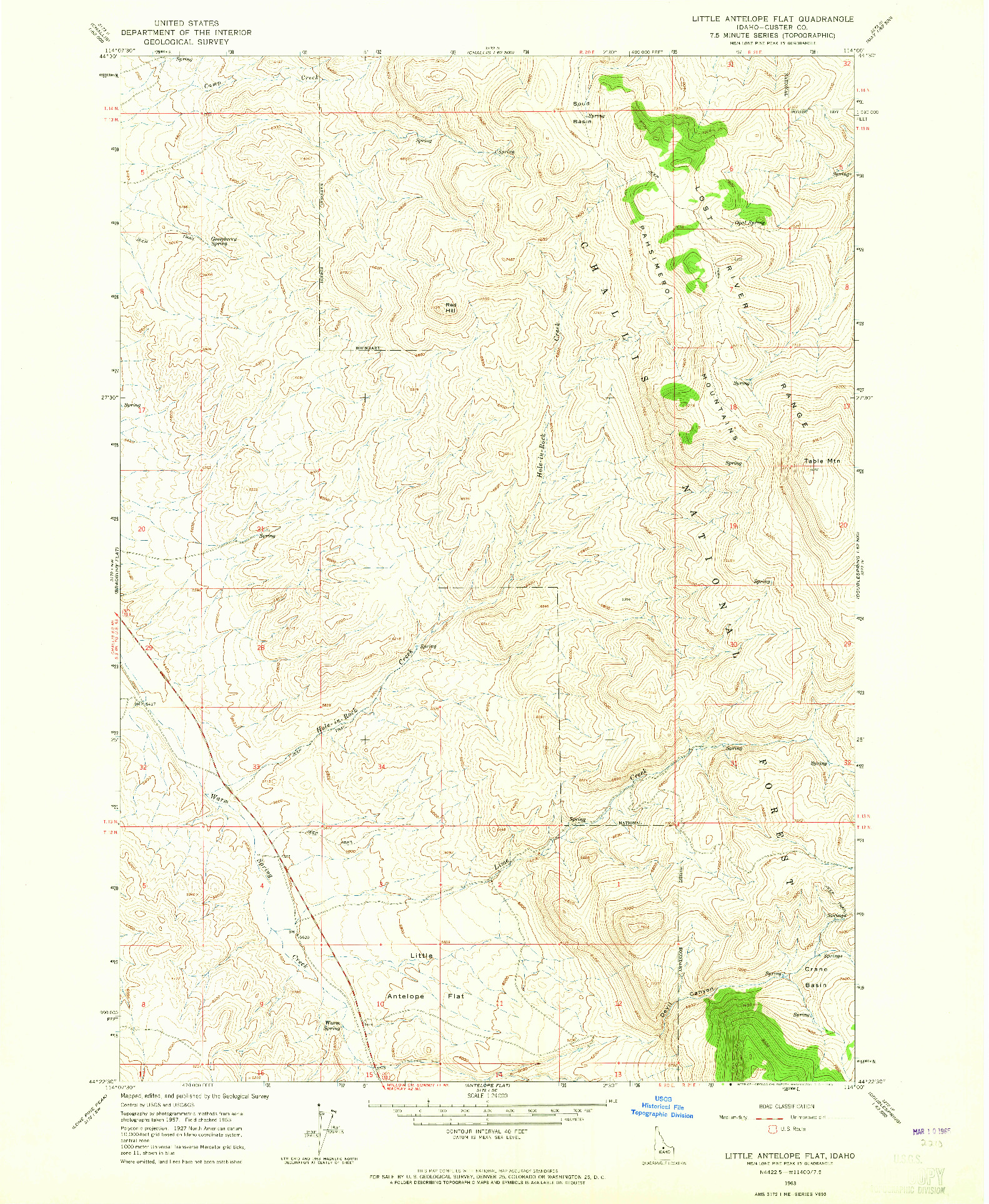 USGS 1:24000-SCALE QUADRANGLE FOR LITTLE ANTELOPE FLAT, ID 1963