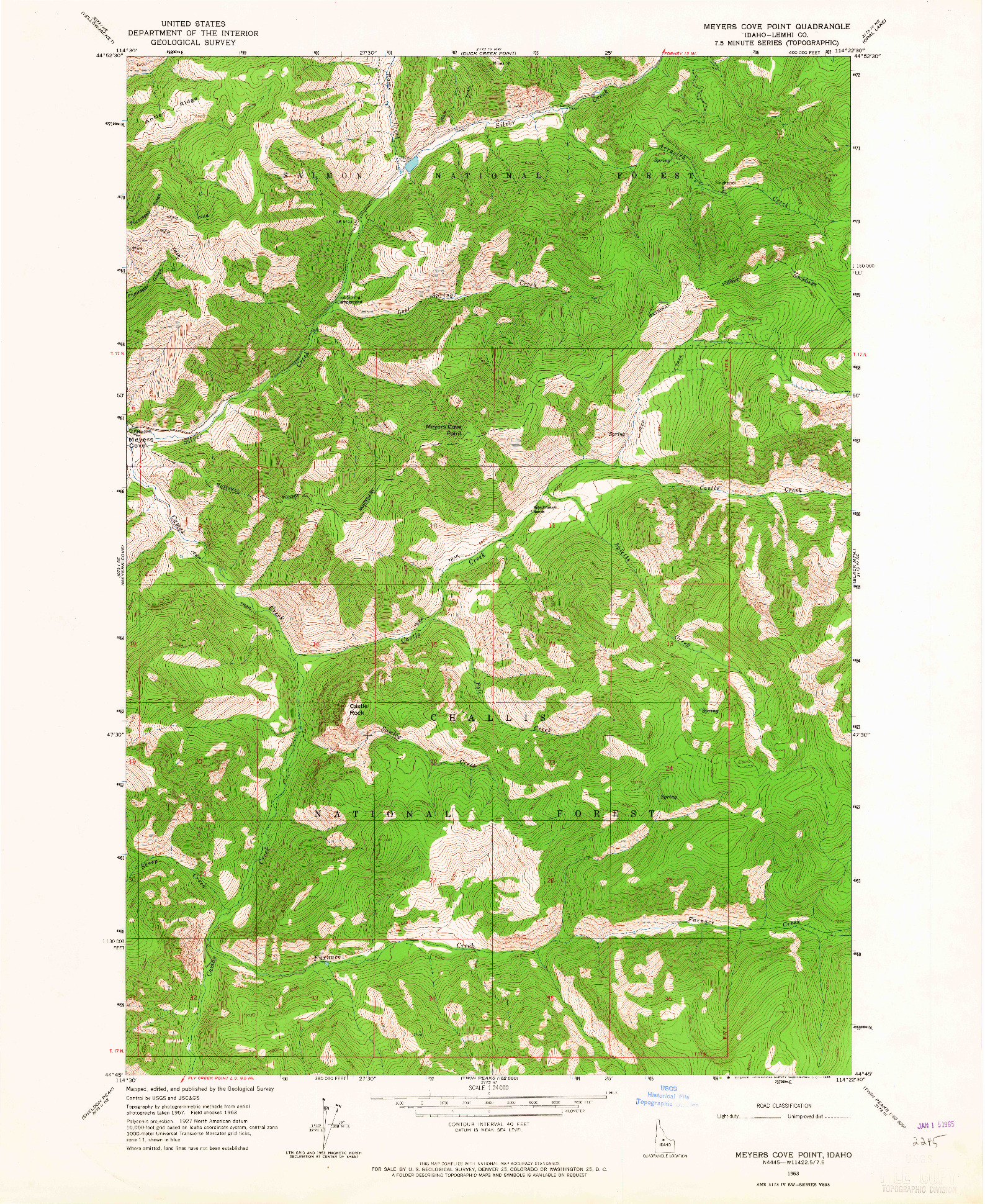 USGS 1:24000-SCALE QUADRANGLE FOR MEYERS COVE POINT, ID 1963