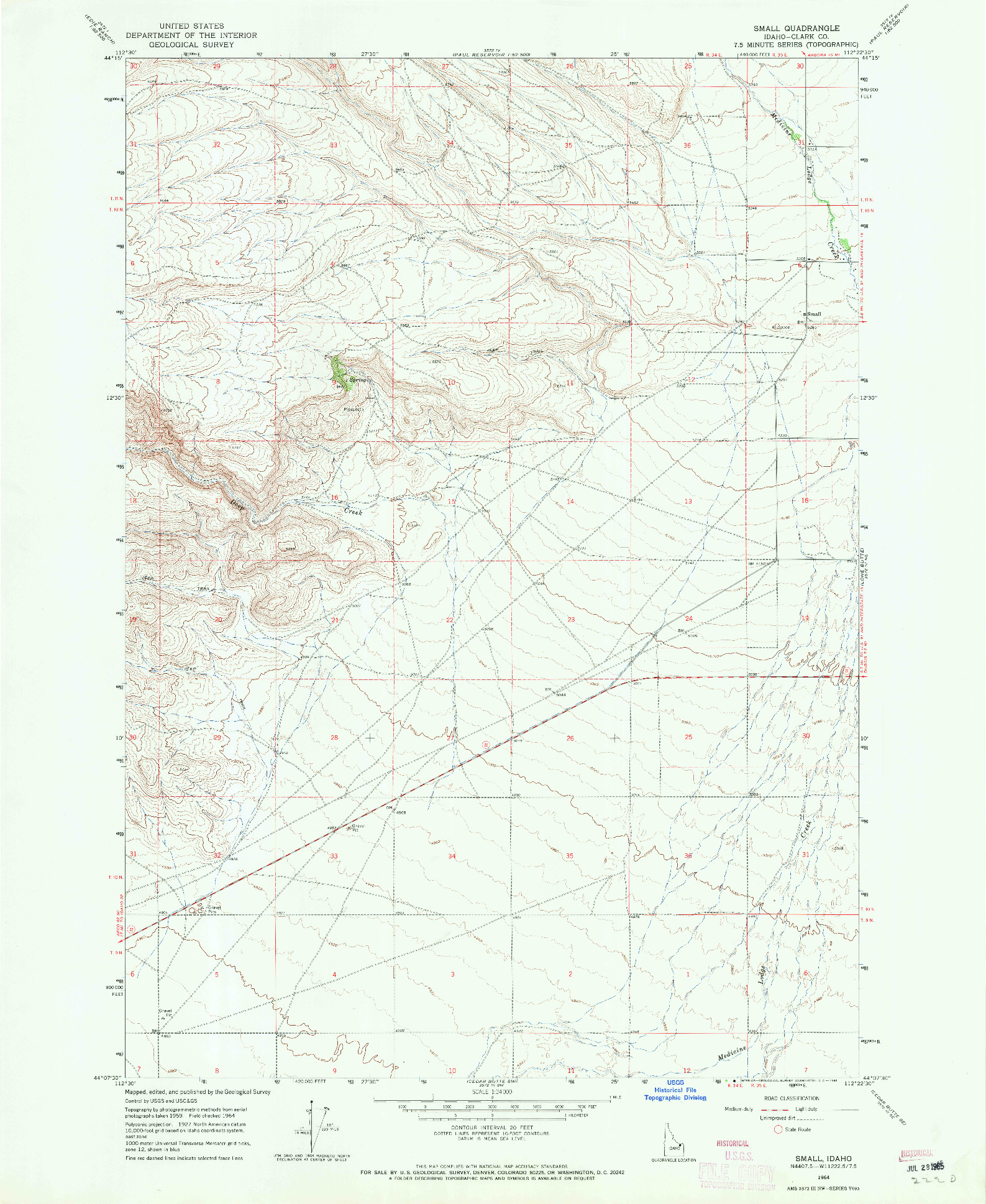 USGS 1:24000-SCALE QUADRANGLE FOR SMALL, ID 1964