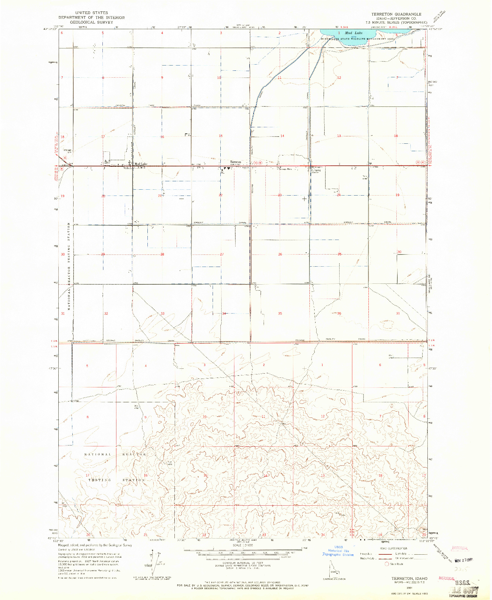 USGS 1:24000-SCALE QUADRANGLE FOR TERRETON, ID 1964