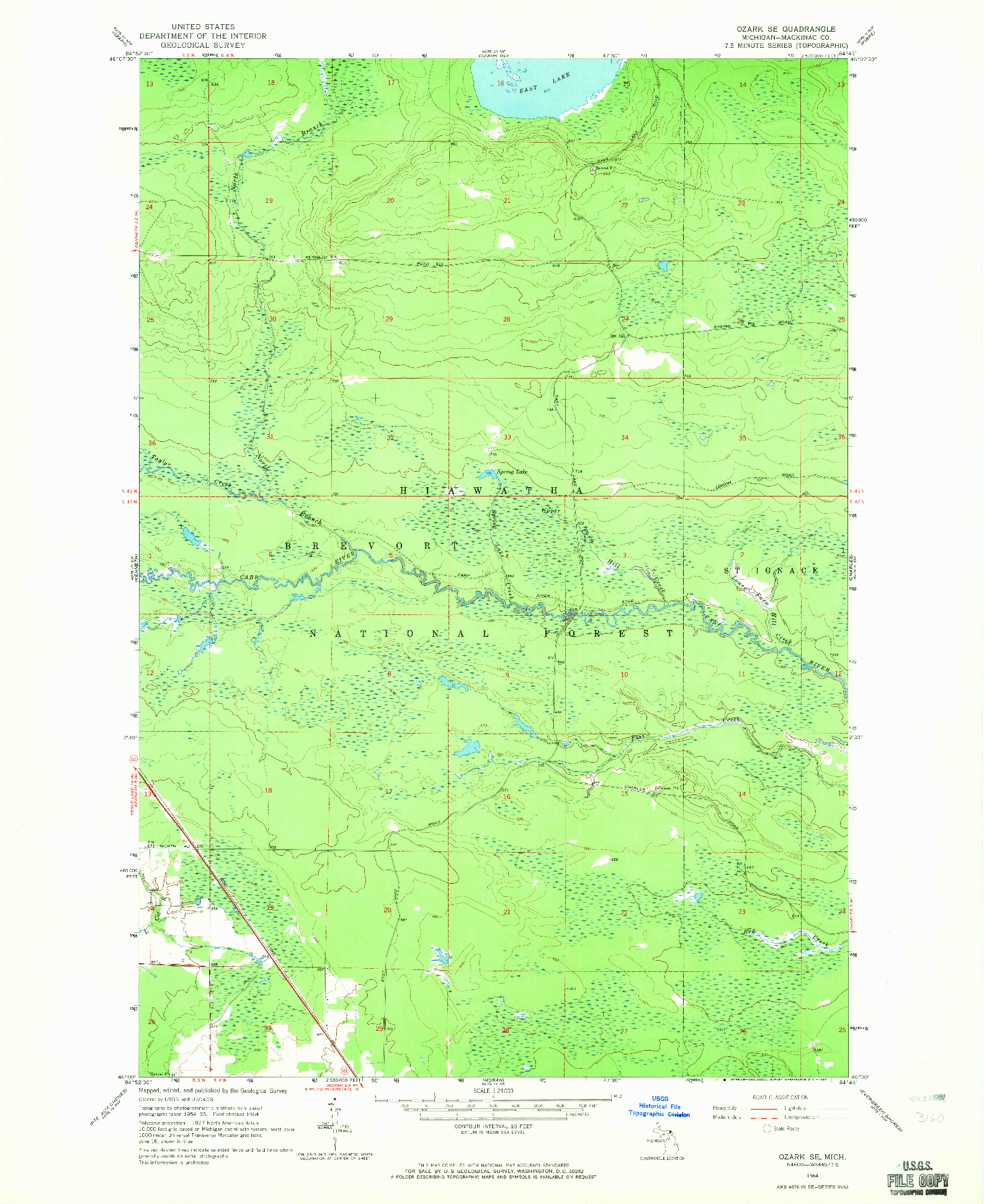 USGS 1:24000-SCALE QUADRANGLE FOR OZARK SE, MI 1964