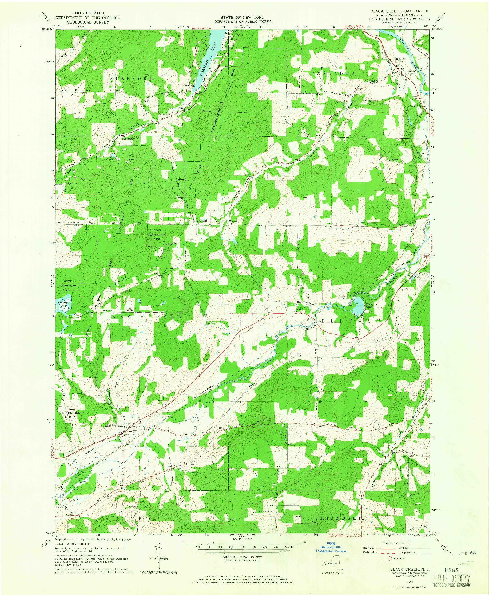 USGS 1:24000-SCALE QUADRANGLE FOR BLACK CREEK, NY 1964