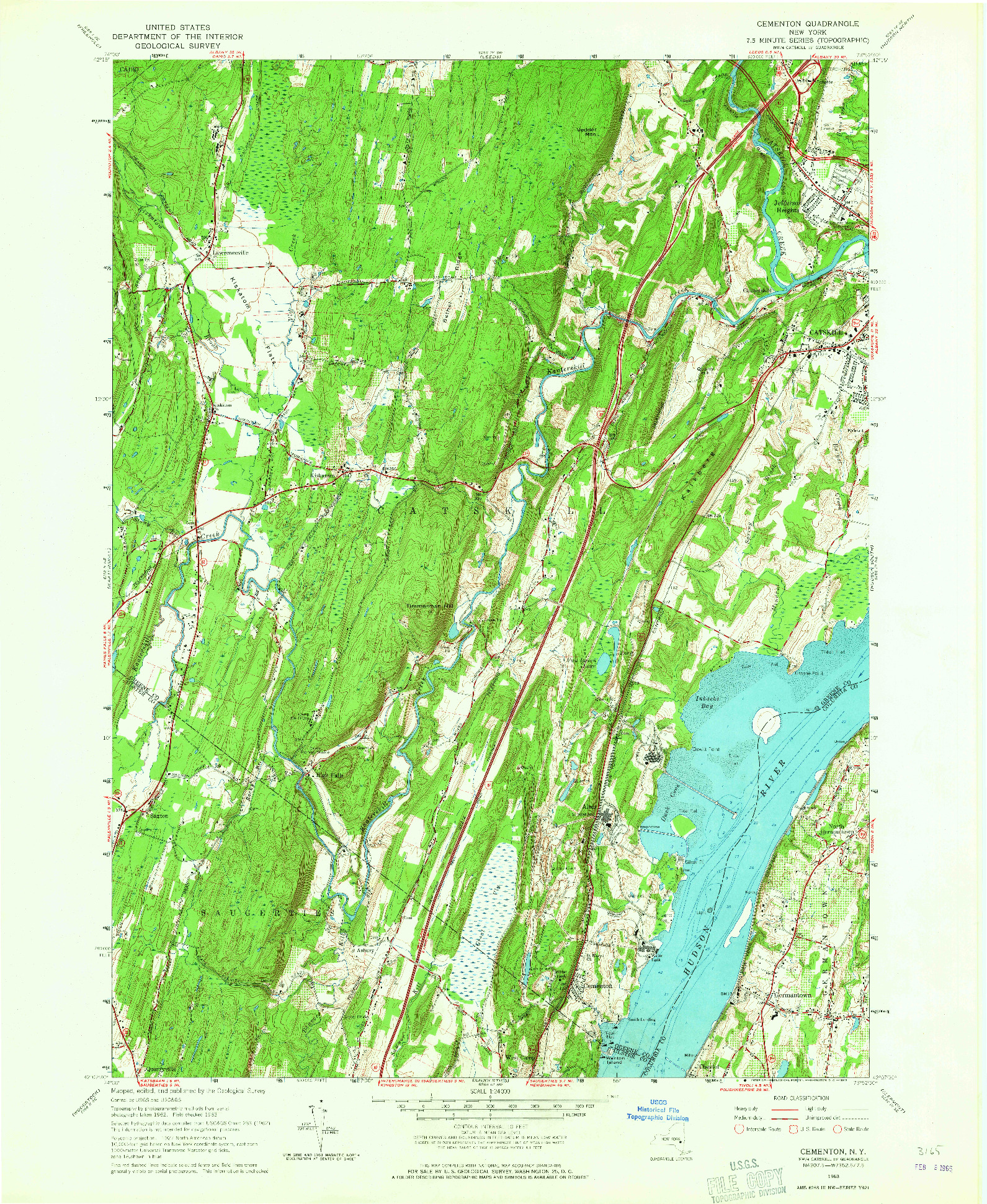 USGS 1:24000-SCALE QUADRANGLE FOR CEMENTON, NY 1963