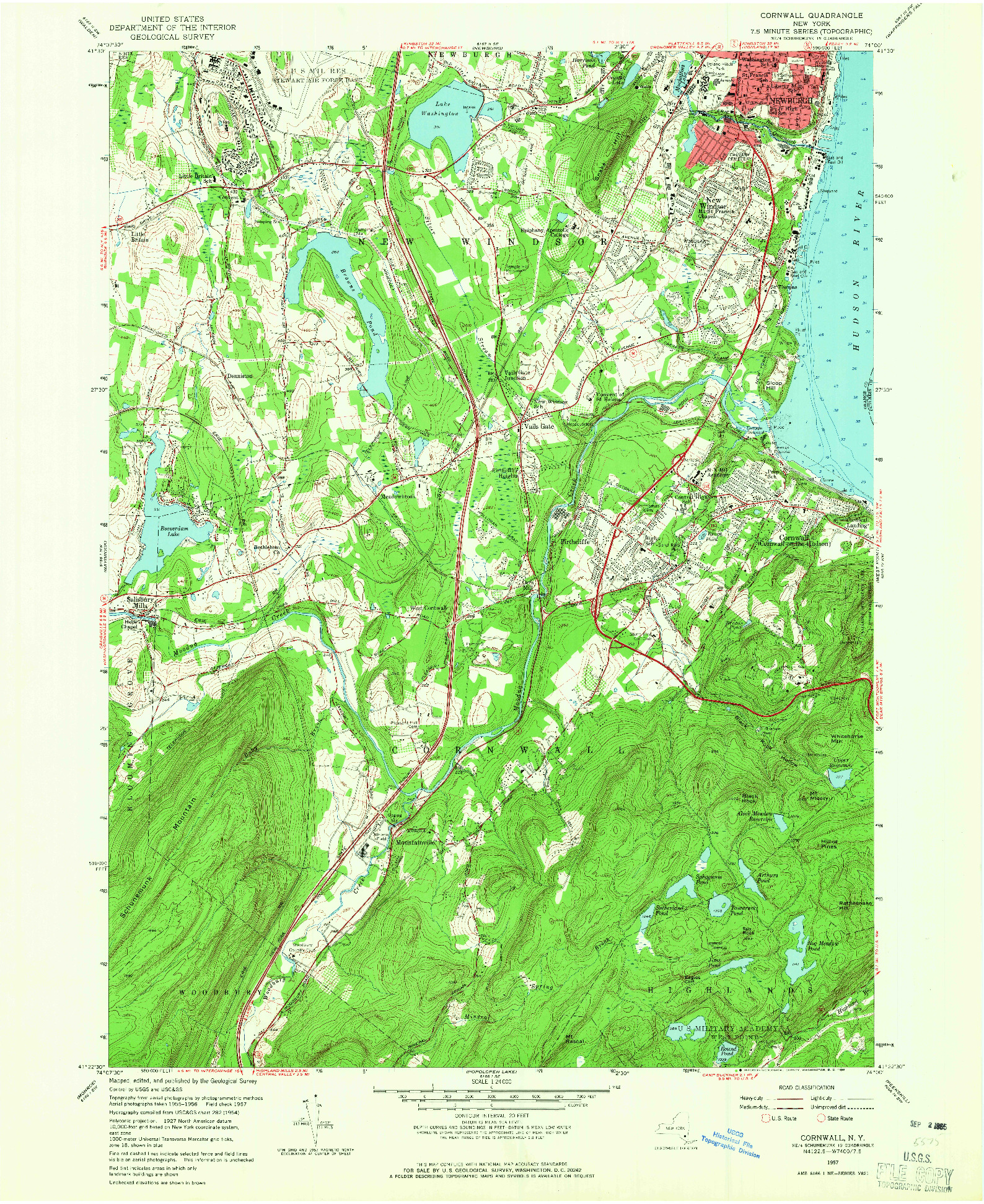 USGS 1:24000-SCALE QUADRANGLE FOR CORNWALL, NY 1957