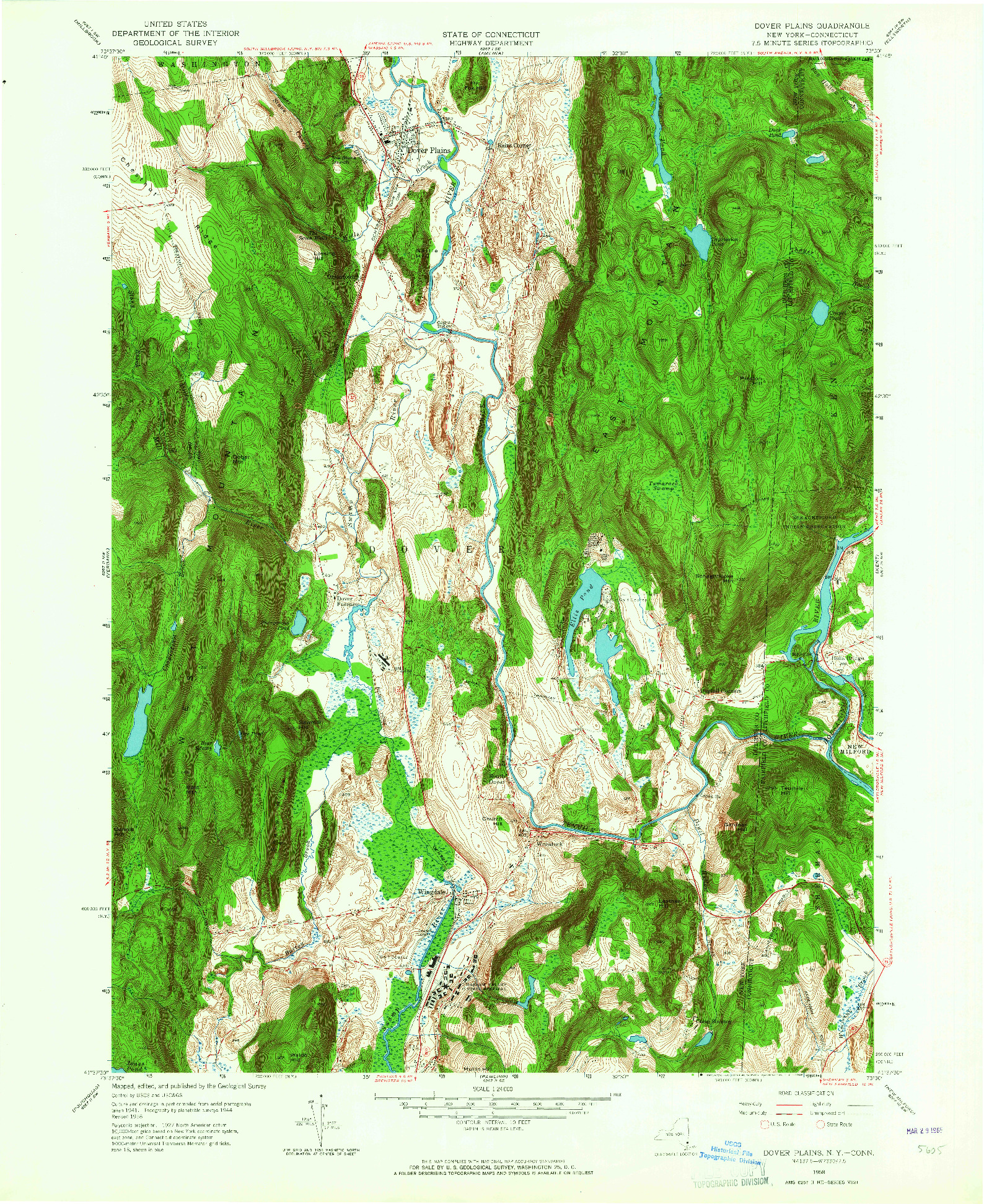 USGS 1:24000-SCALE QUADRANGLE FOR DOVER PLAINS, NY 1958