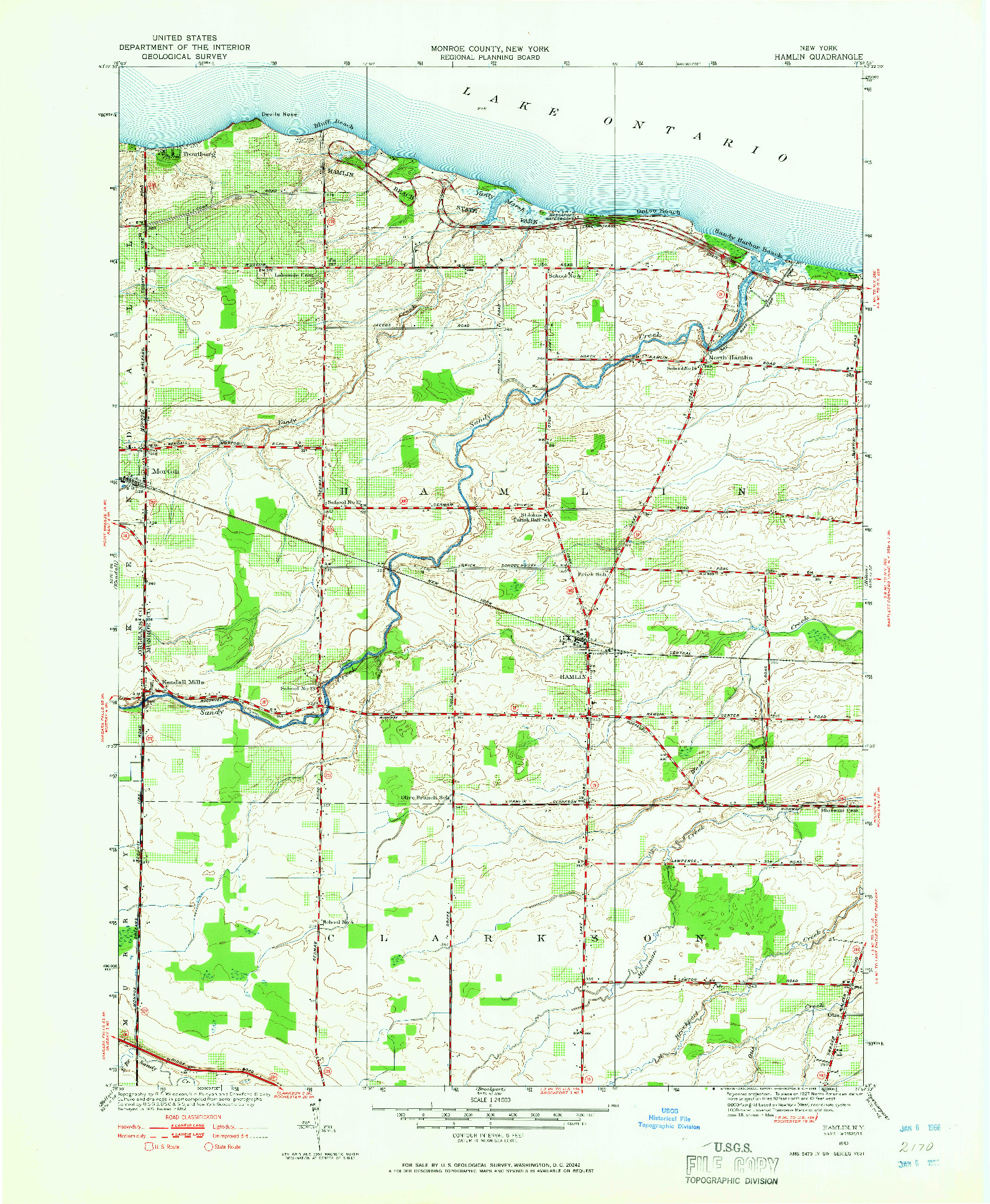 USGS 1:24000-SCALE QUADRANGLE FOR HAMLIN, NY 1952