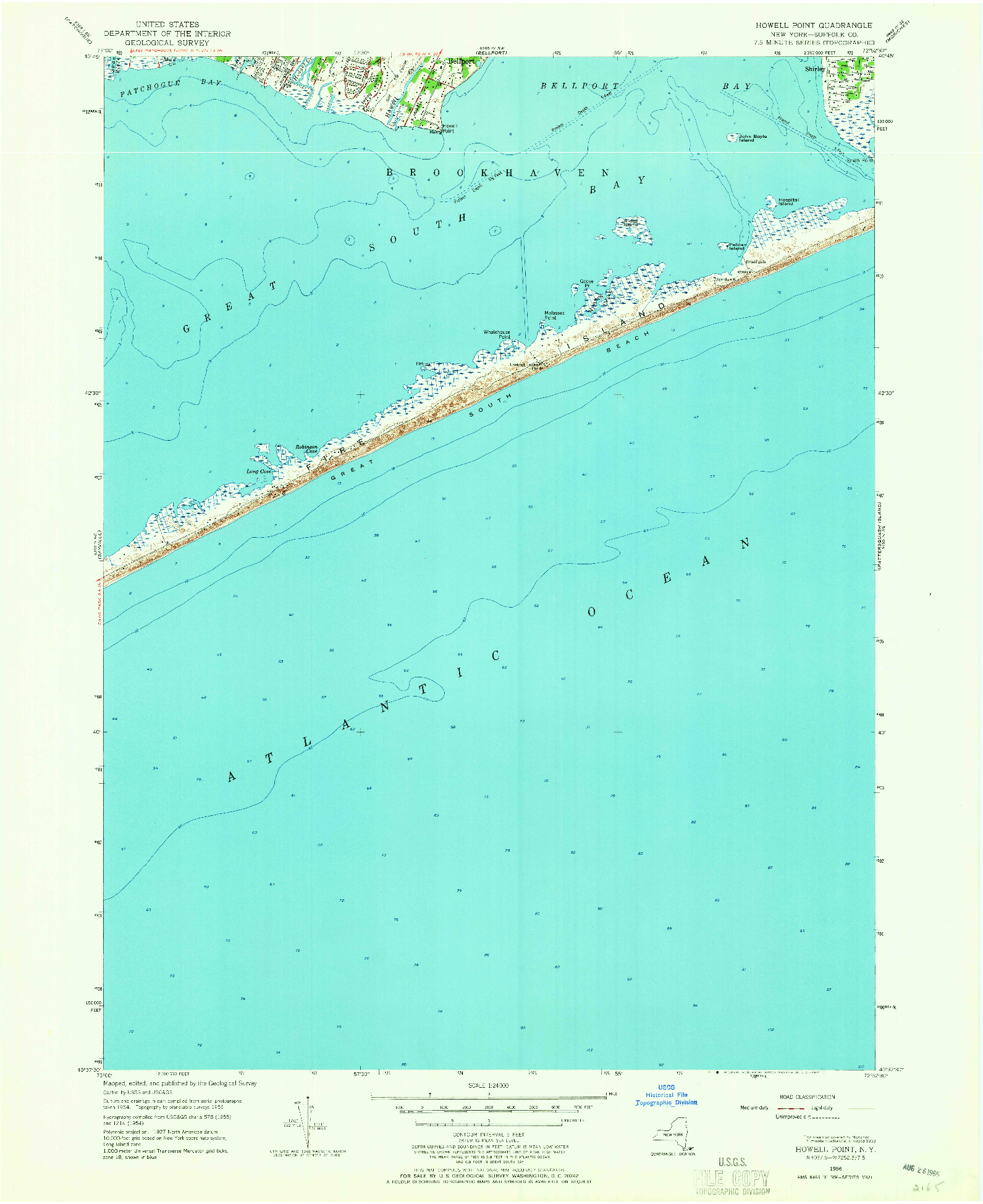 USGS 1:24000-SCALE QUADRANGLE FOR HOWELLS POINT, NY 1956