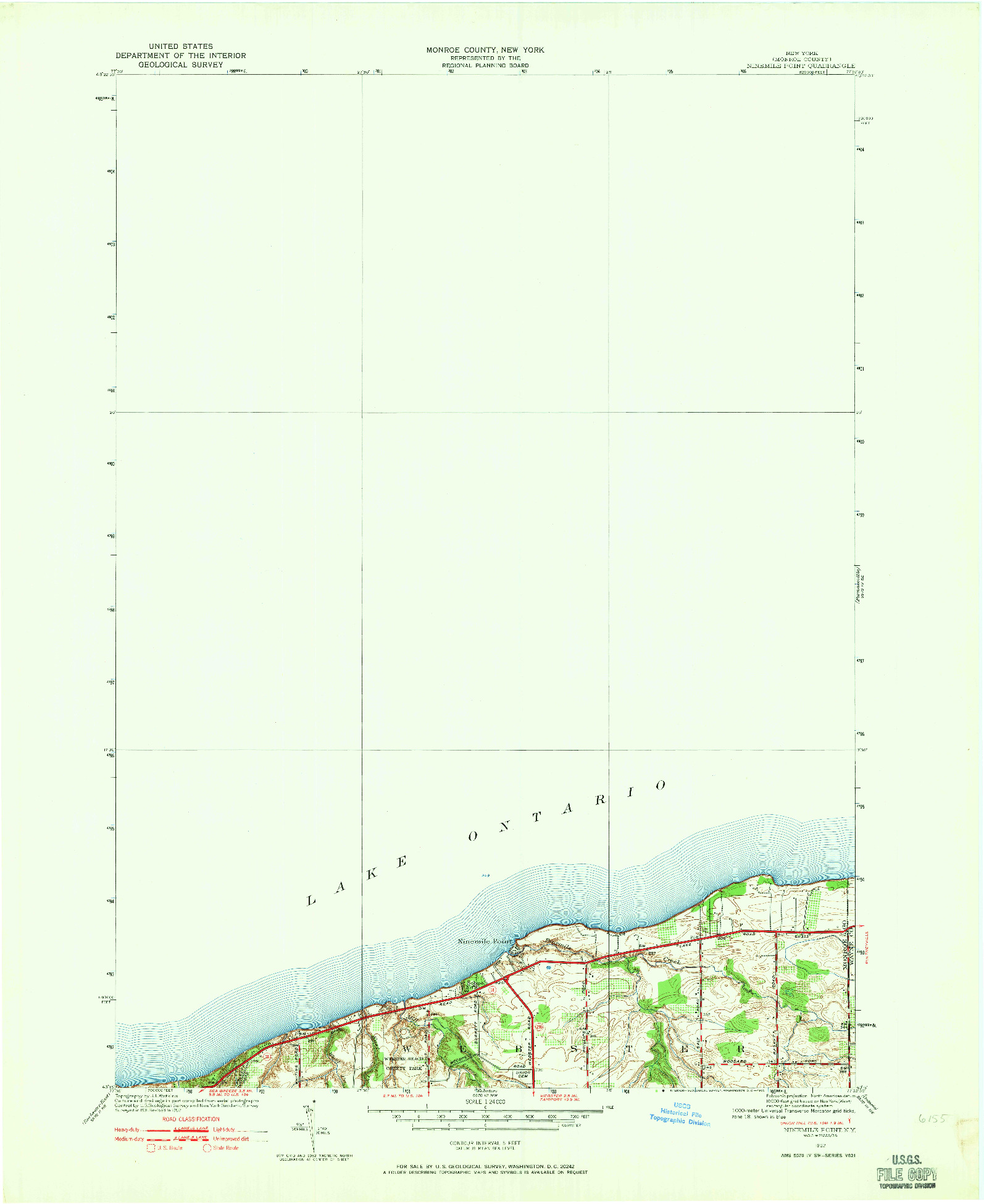 USGS 1:24000-SCALE QUADRANGLE FOR NINEMILE POINT, NY 1952