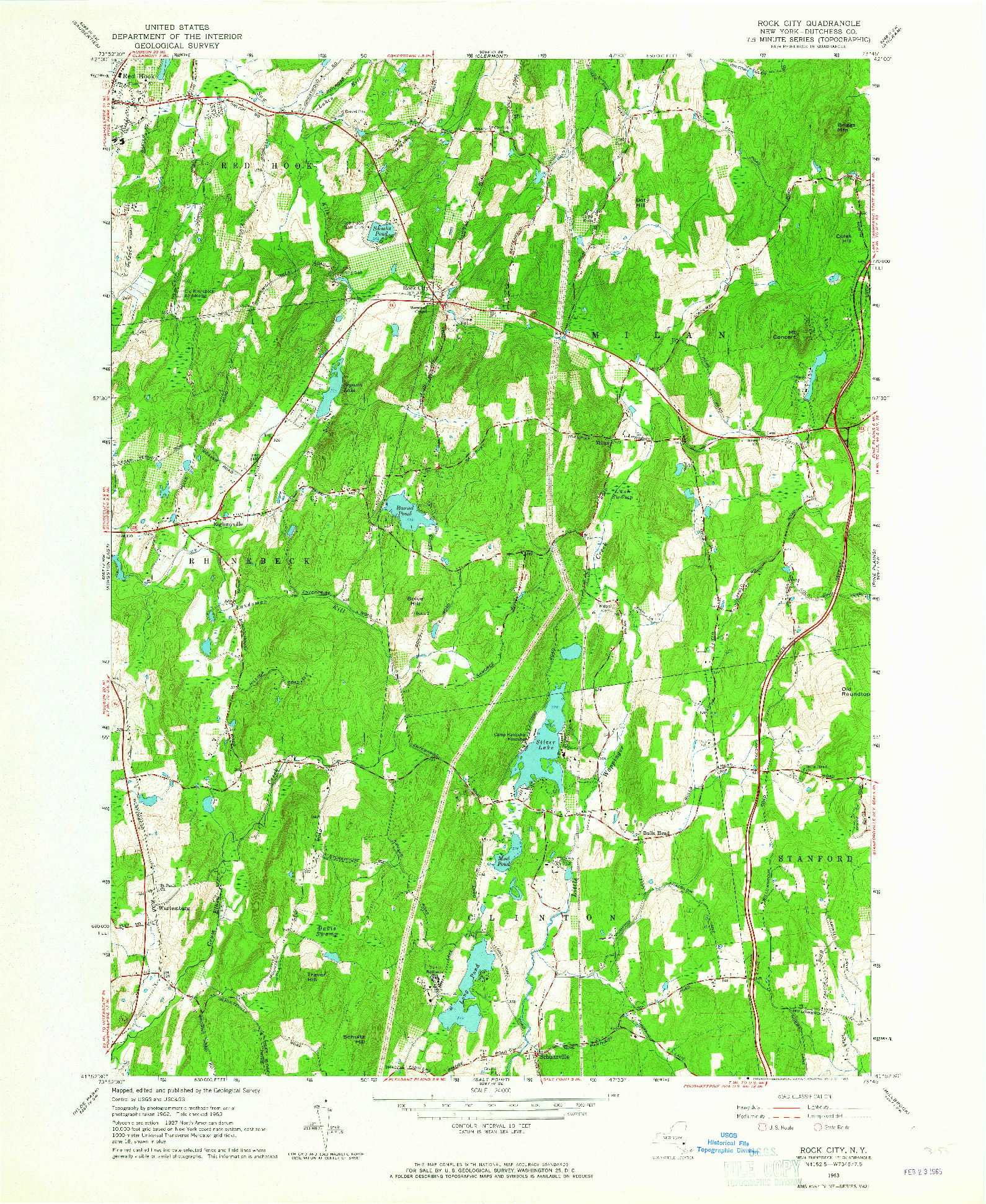 USGS 1:24000-SCALE QUADRANGLE FOR ROCK CITY, NY 1963