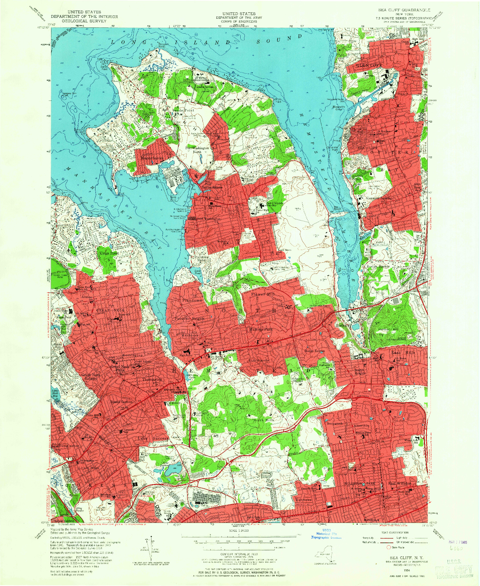 USGS 1:24000-SCALE QUADRANGLE FOR SEA CLIFF, NY 1954