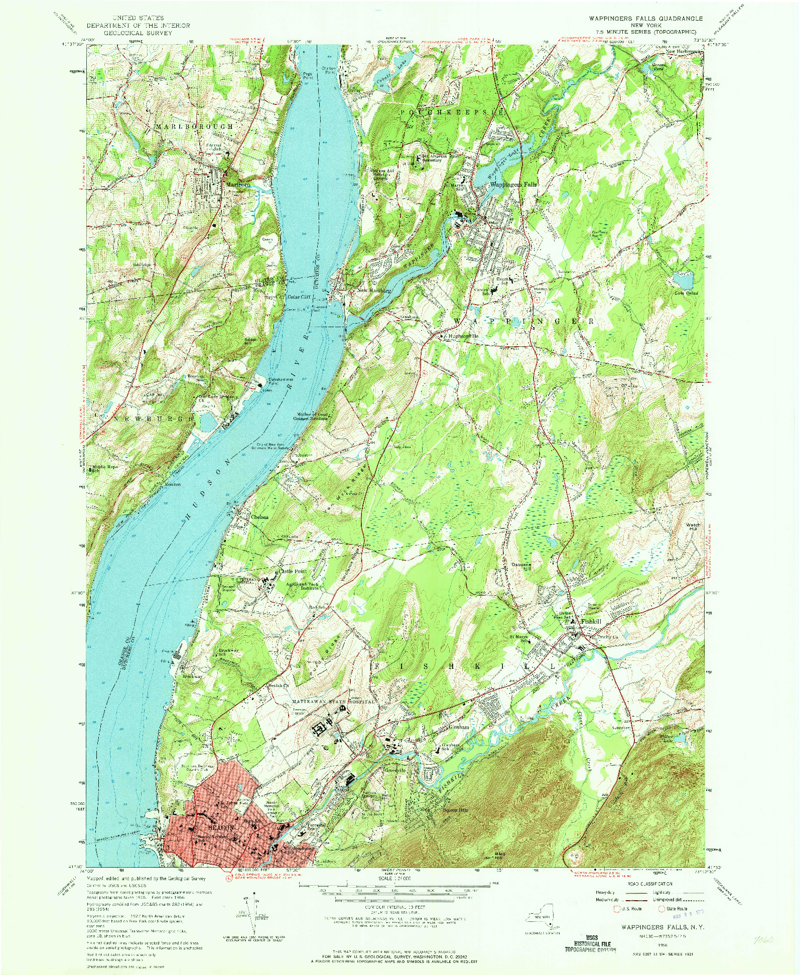 USGS 1:24000-SCALE QUADRANGLE FOR WAPPINGERS FALLS, NY 1956