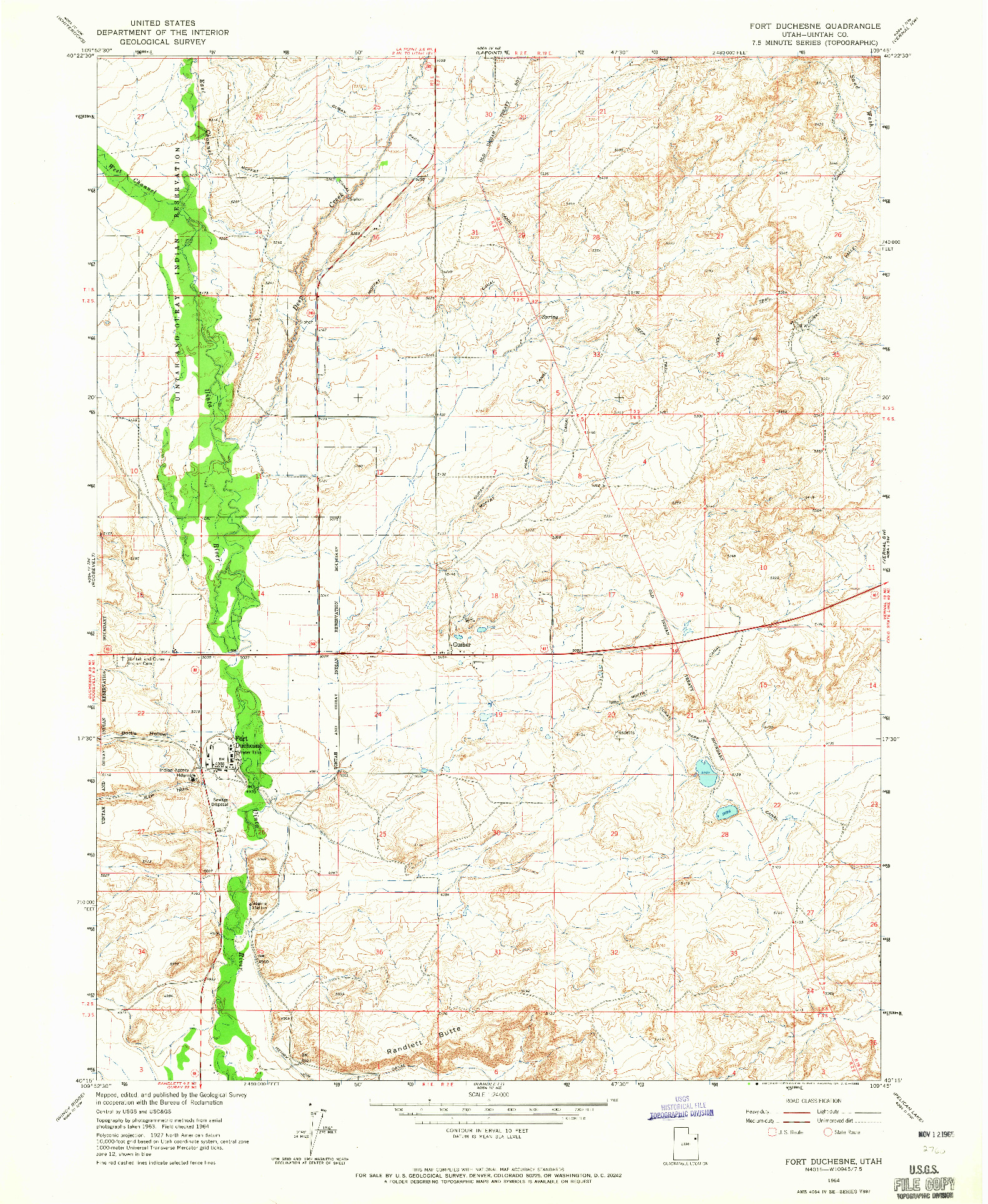 USGS 1:24000-SCALE QUADRANGLE FOR FORT DUCHESNE, UT 1964