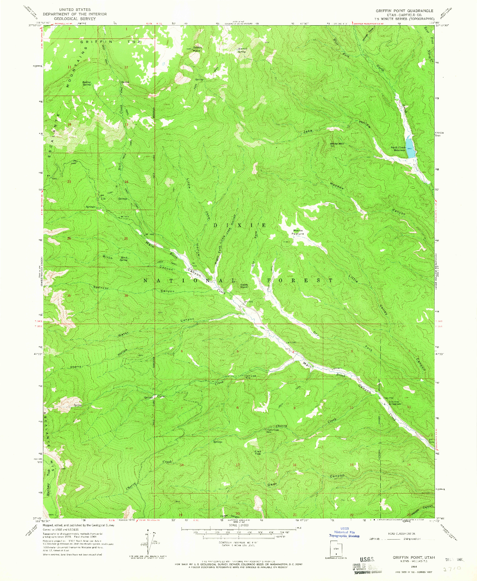 USGS 1:24000-SCALE QUADRANGLE FOR GRIFFIN POINT, UT 1964
