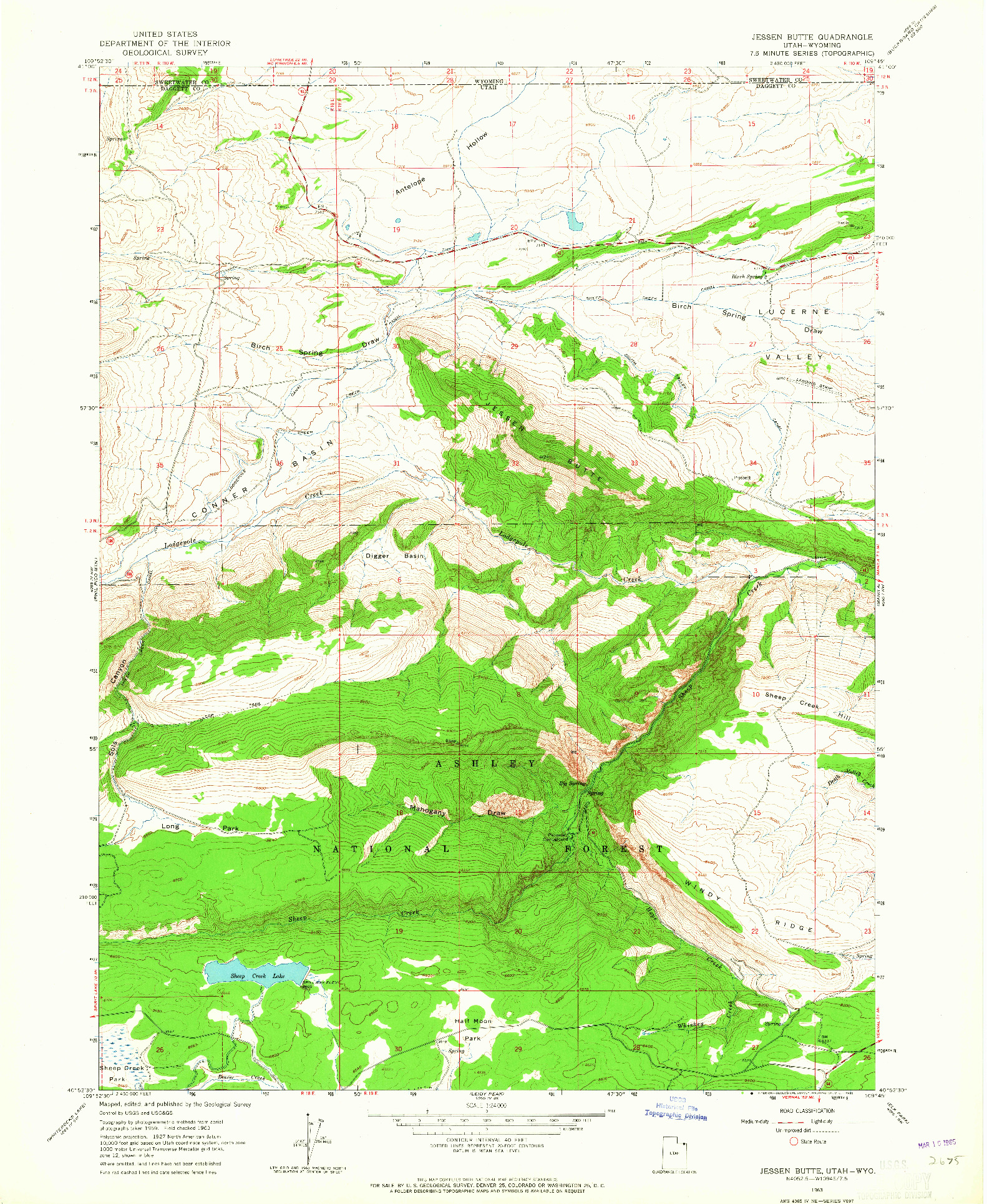 USGS 1:24000-SCALE QUADRANGLE FOR JESSEN BUTTE, UT 1963