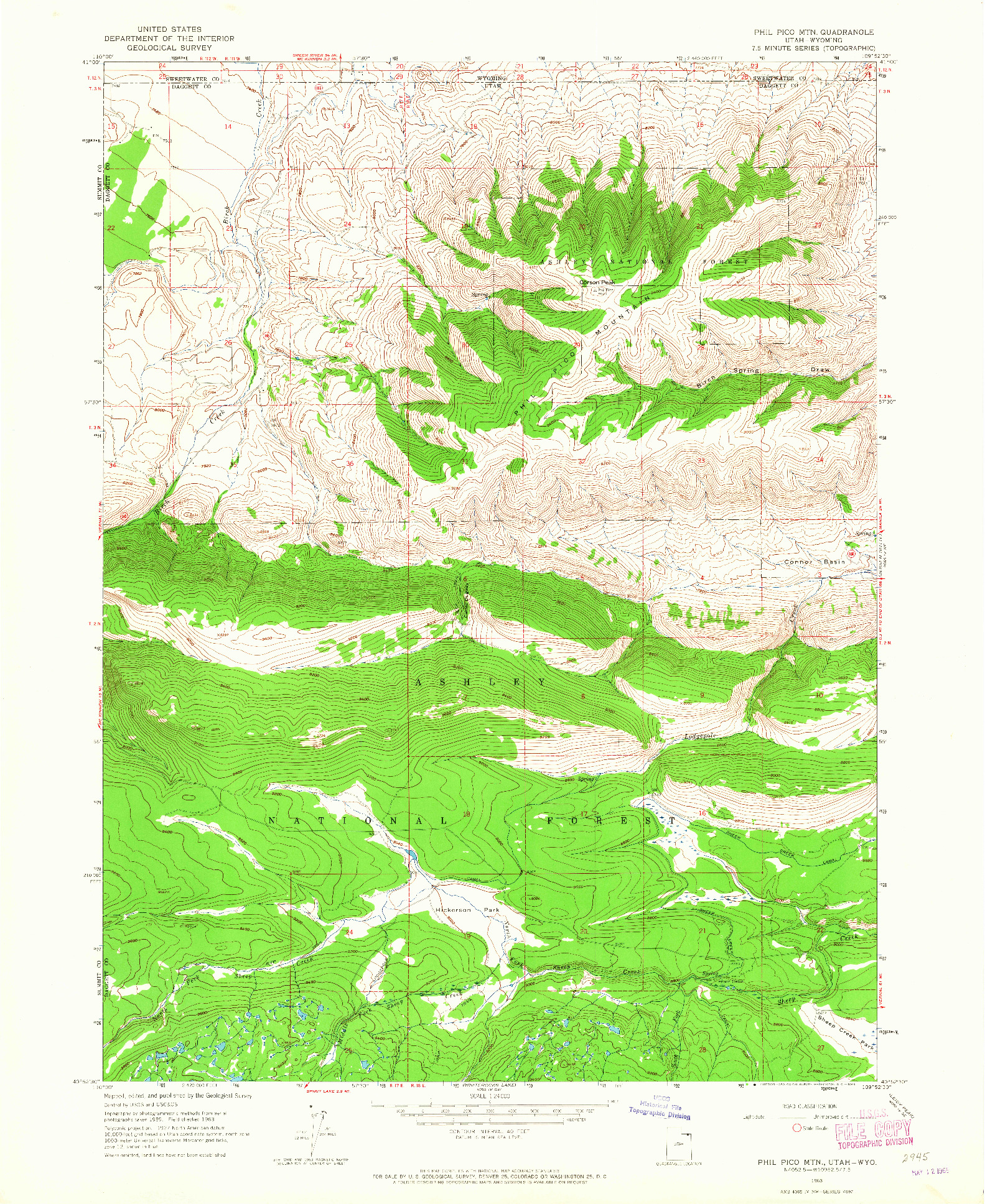 USGS 1:24000-SCALE QUADRANGLE FOR PHIL PICO MTN, UT 1963