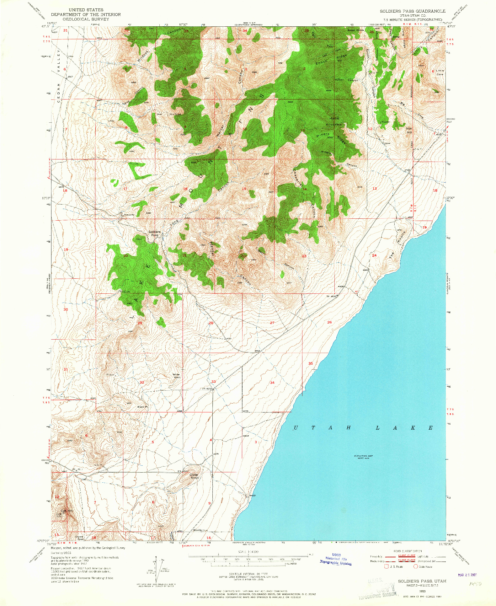 USGS 1:24000-SCALE QUADRANGLE FOR SOLDIERS PASS, UT 1950
