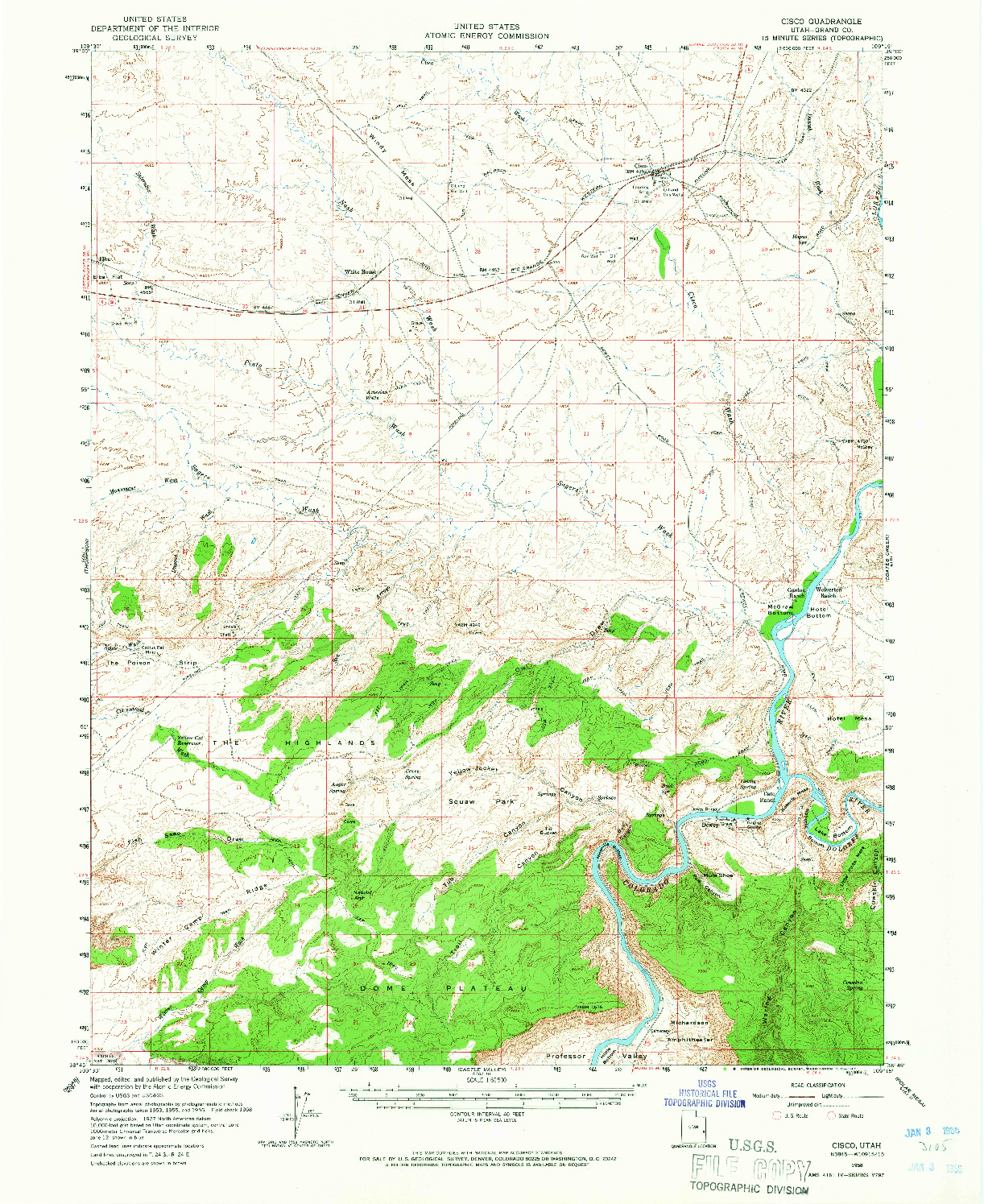 USGS 1:62500-SCALE QUADRANGLE FOR CISCO, UT 1958