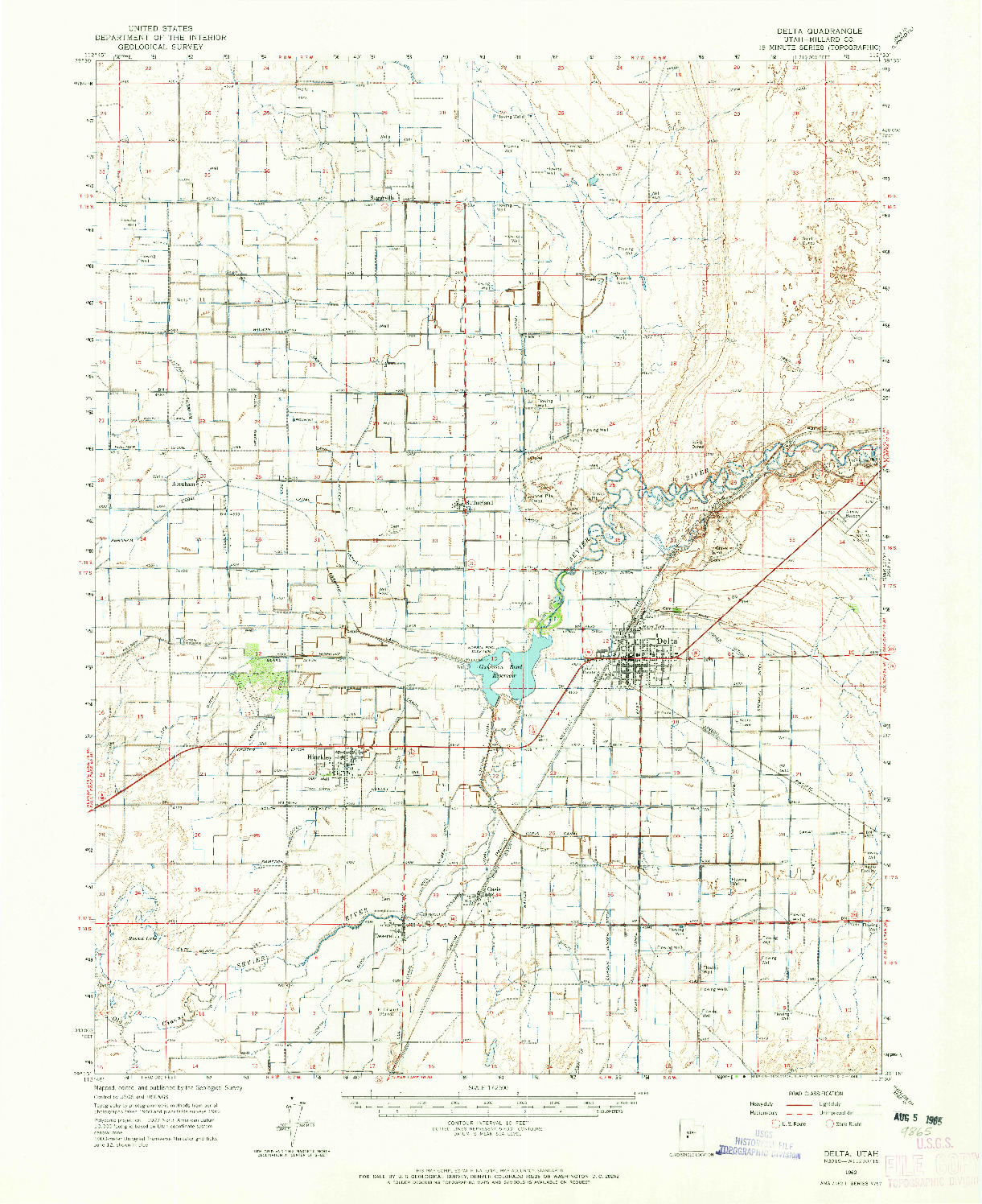 USGS 1:62500-SCALE QUADRANGLE FOR DELTA, UT 1962