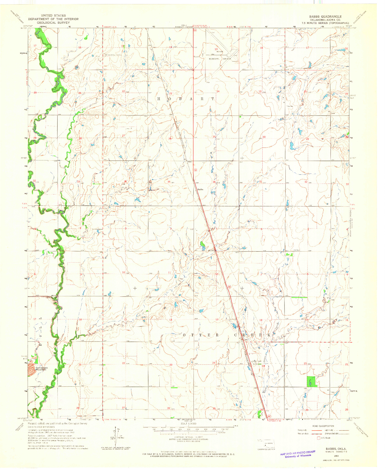 USGS 1:24000-SCALE QUADRANGLE FOR BABBS, OK 1963