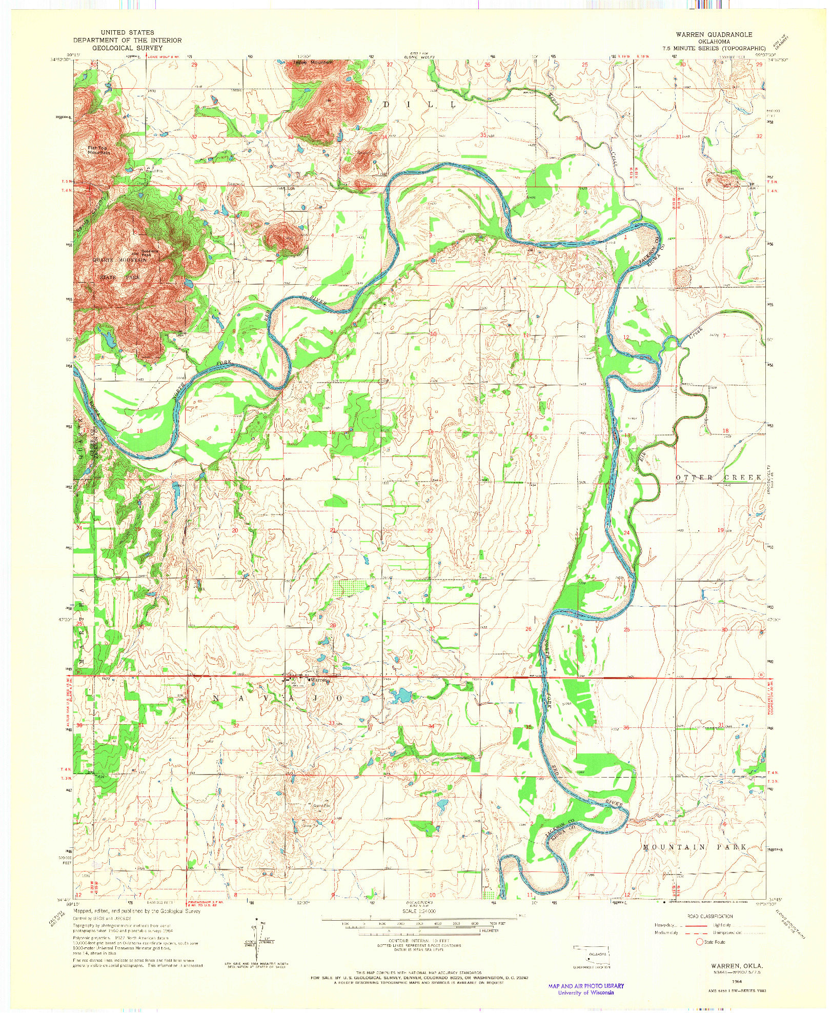 USGS 1:24000-SCALE QUADRANGLE FOR WARREN, OK 1964