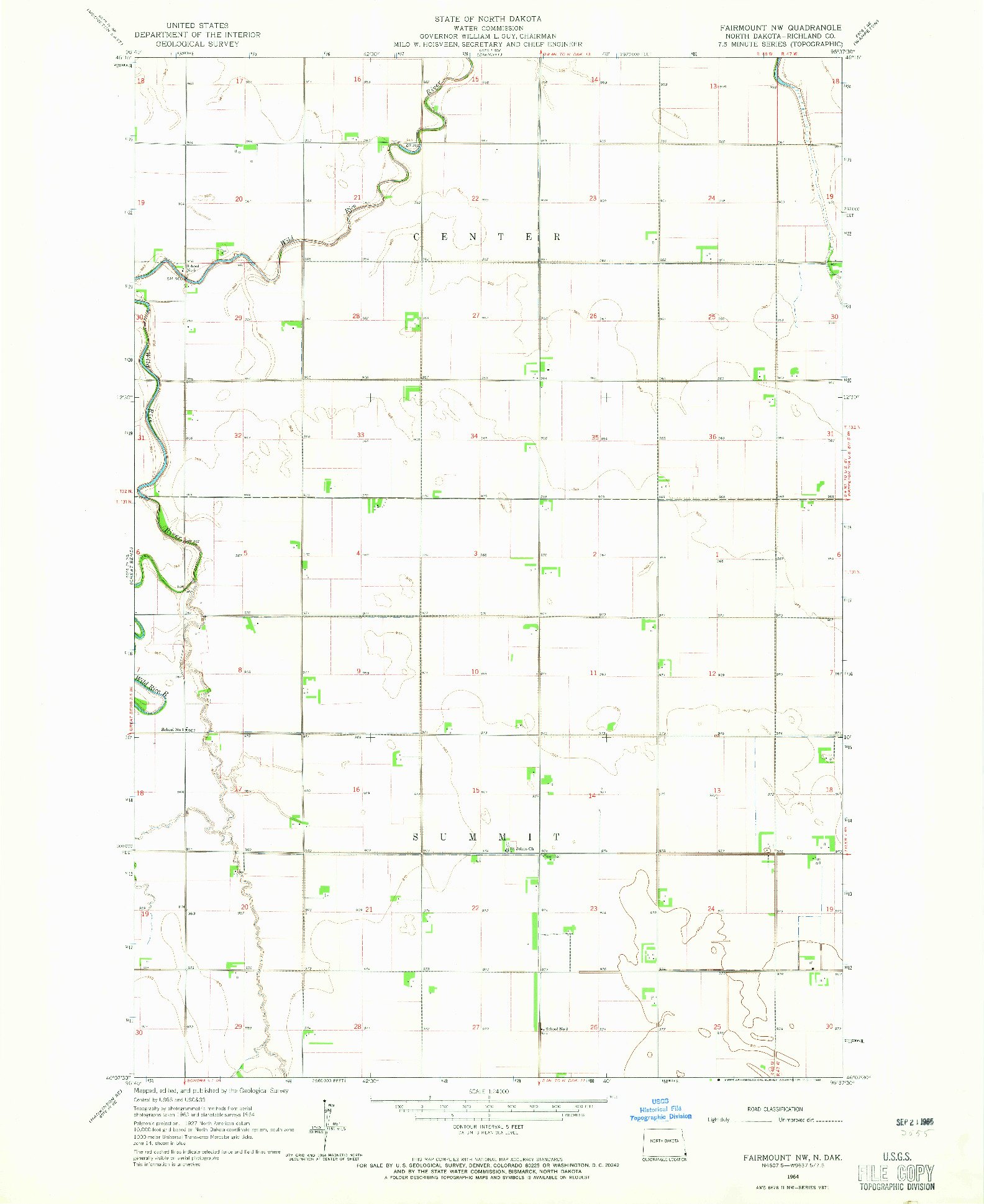 USGS 1:24000-SCALE QUADRANGLE FOR FAIRMOUNT NW, ND 1964