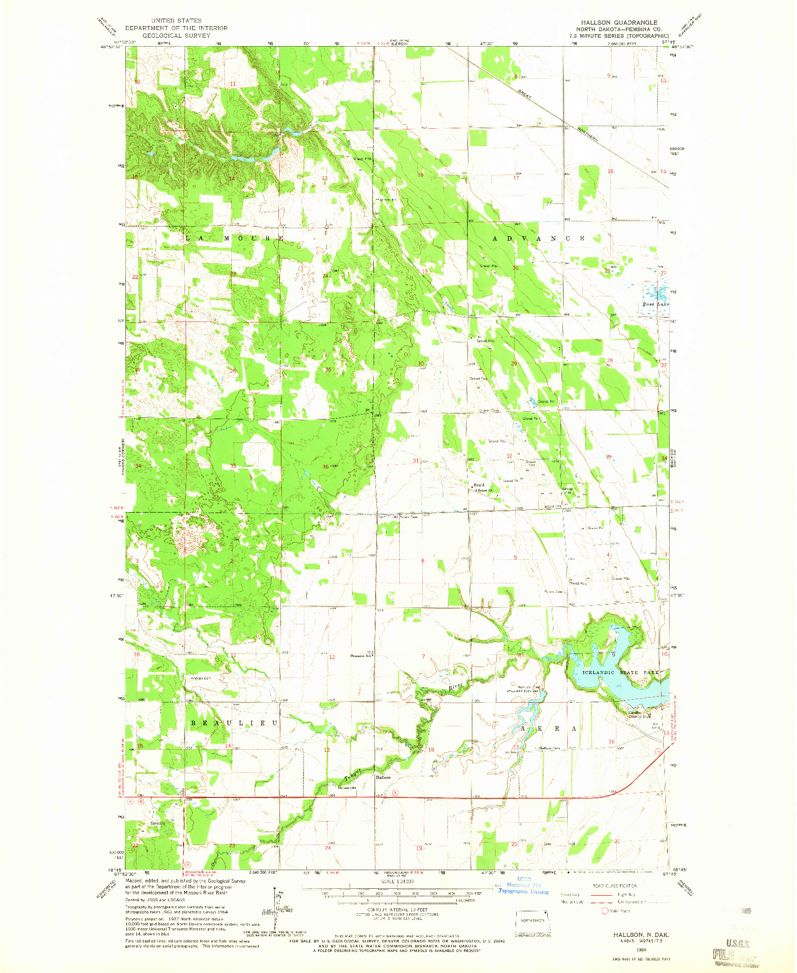 USGS 1:24000-SCALE QUADRANGLE FOR HALLSON, ND 1964