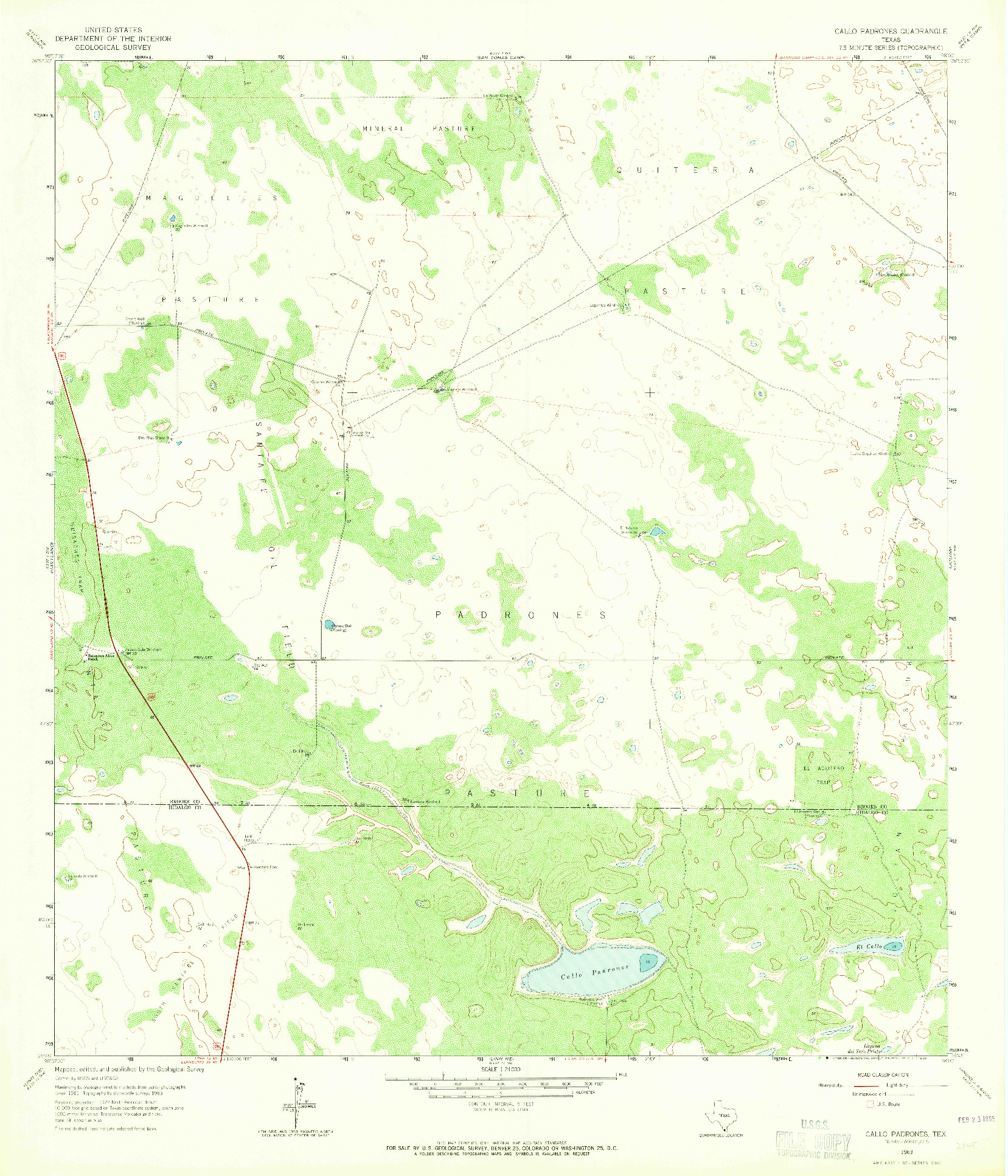 USGS 1:24000-SCALE QUADRANGLE FOR CALLO PADRONES, TX 1963