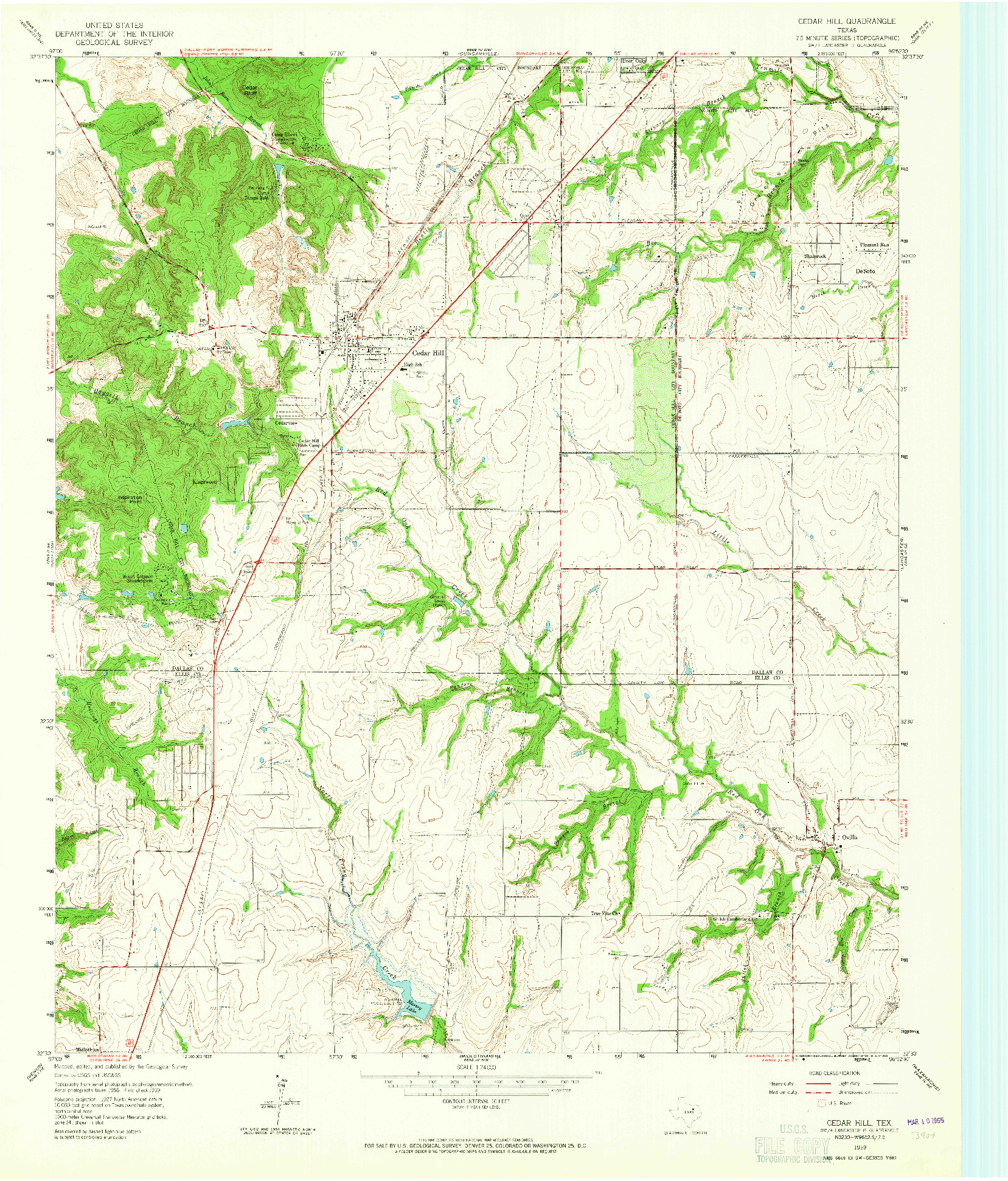 USGS 1:24000-SCALE QUADRANGLE FOR CEDAR HILL, TX 1959