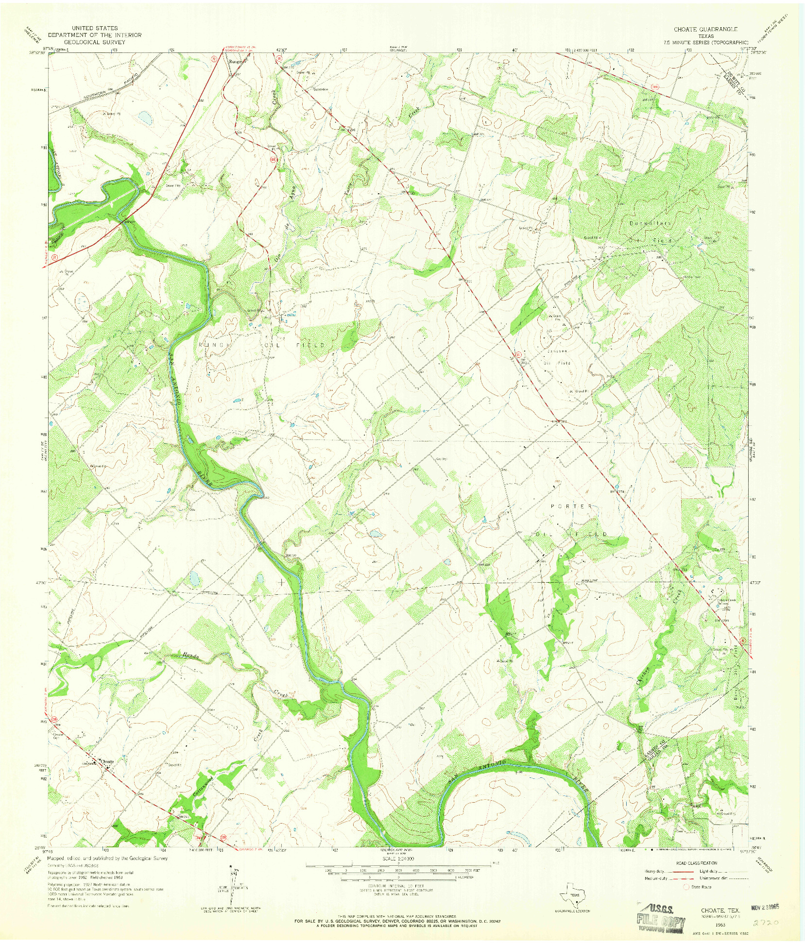 USGS 1:24000-SCALE QUADRANGLE FOR CHOATE, TX 1963