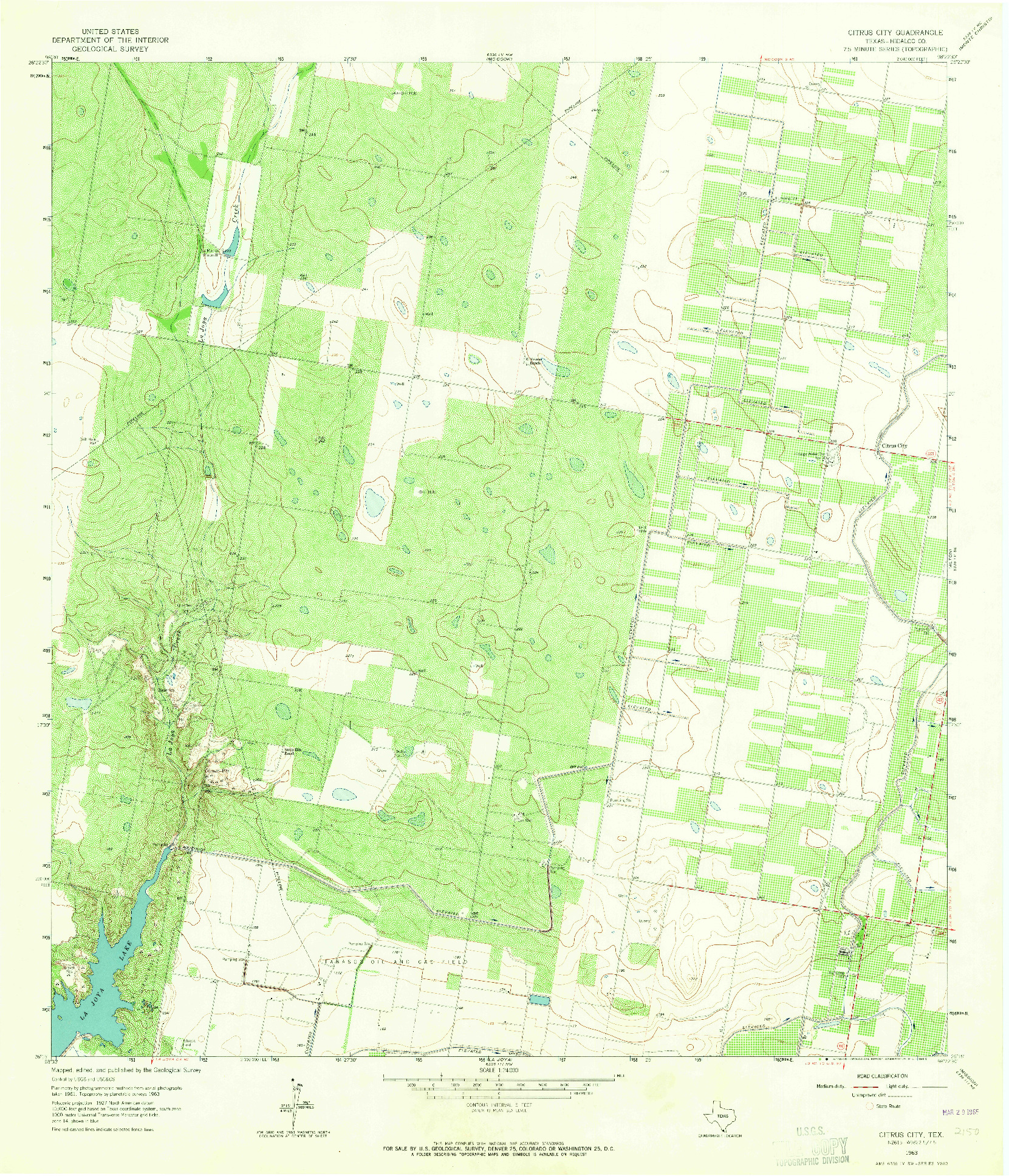 USGS 1:24000-SCALE QUADRANGLE FOR CITRUS CITY, TX 1963