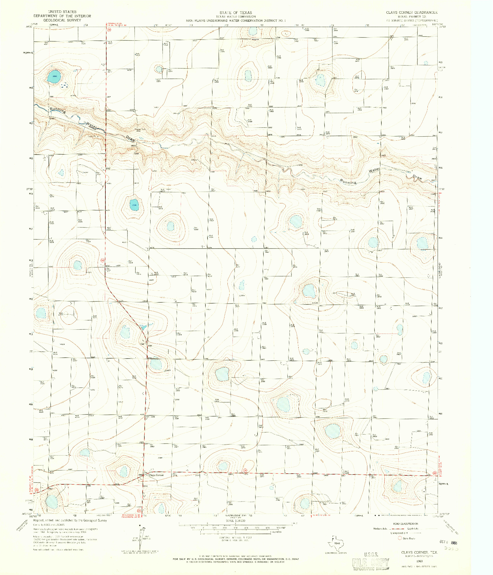 USGS 1:24000-SCALE QUADRANGLE FOR CLAYS CORNER, TX 1963