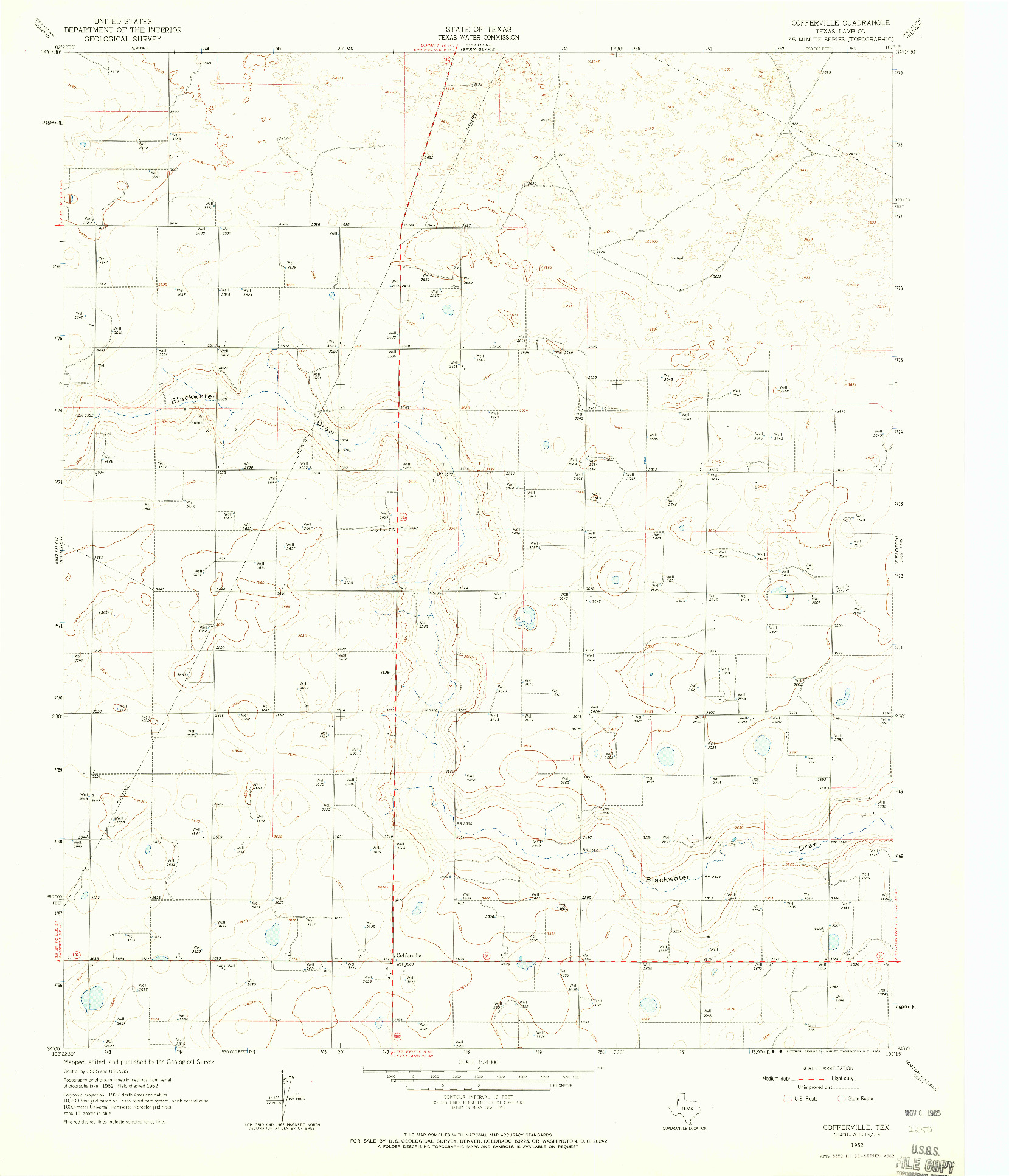 USGS 1:24000-SCALE QUADRANGLE FOR COFFERVILLE, TX 1962
