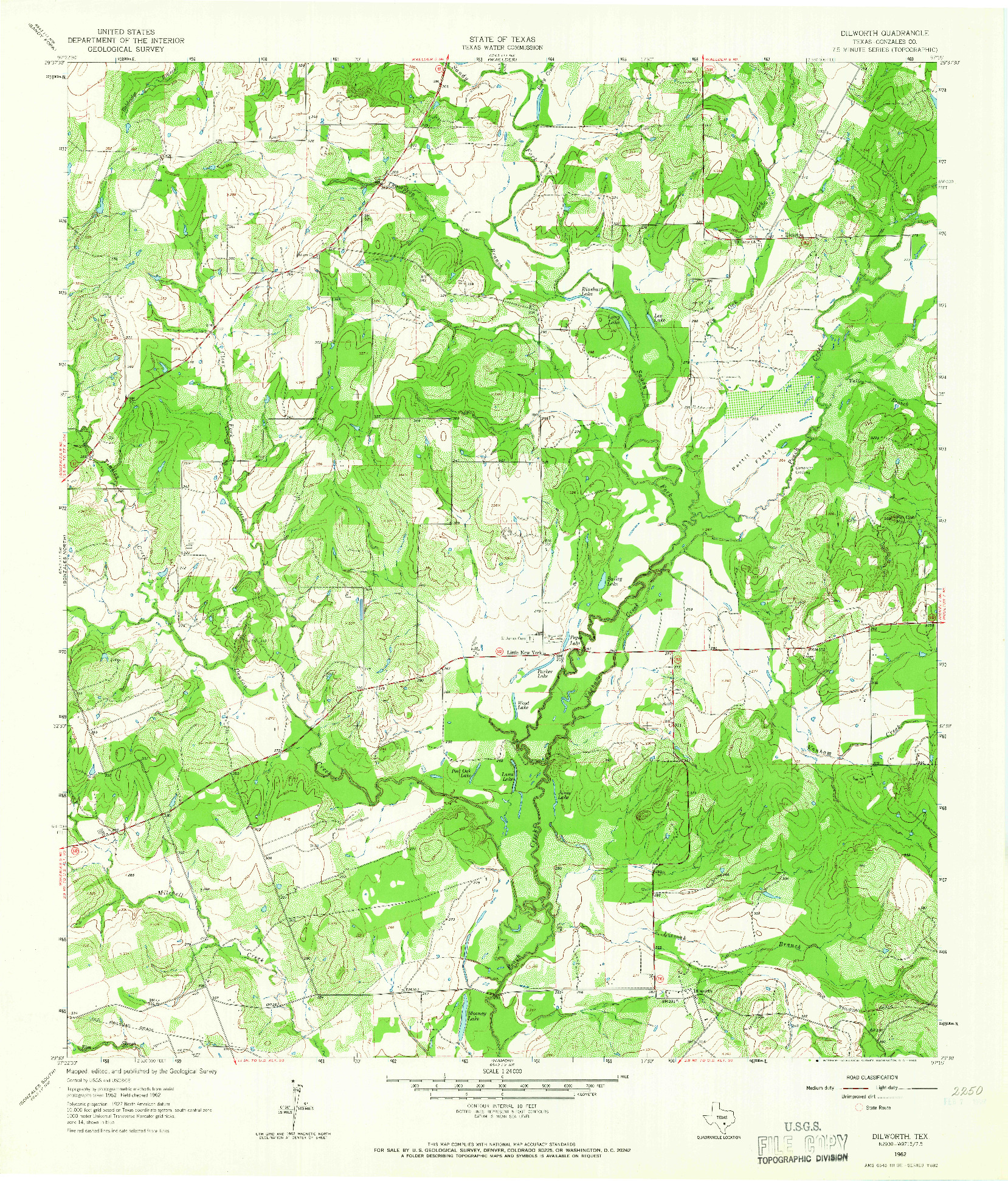 USGS 1:24000-SCALE QUADRANGLE FOR DILWORTH, TX 1962