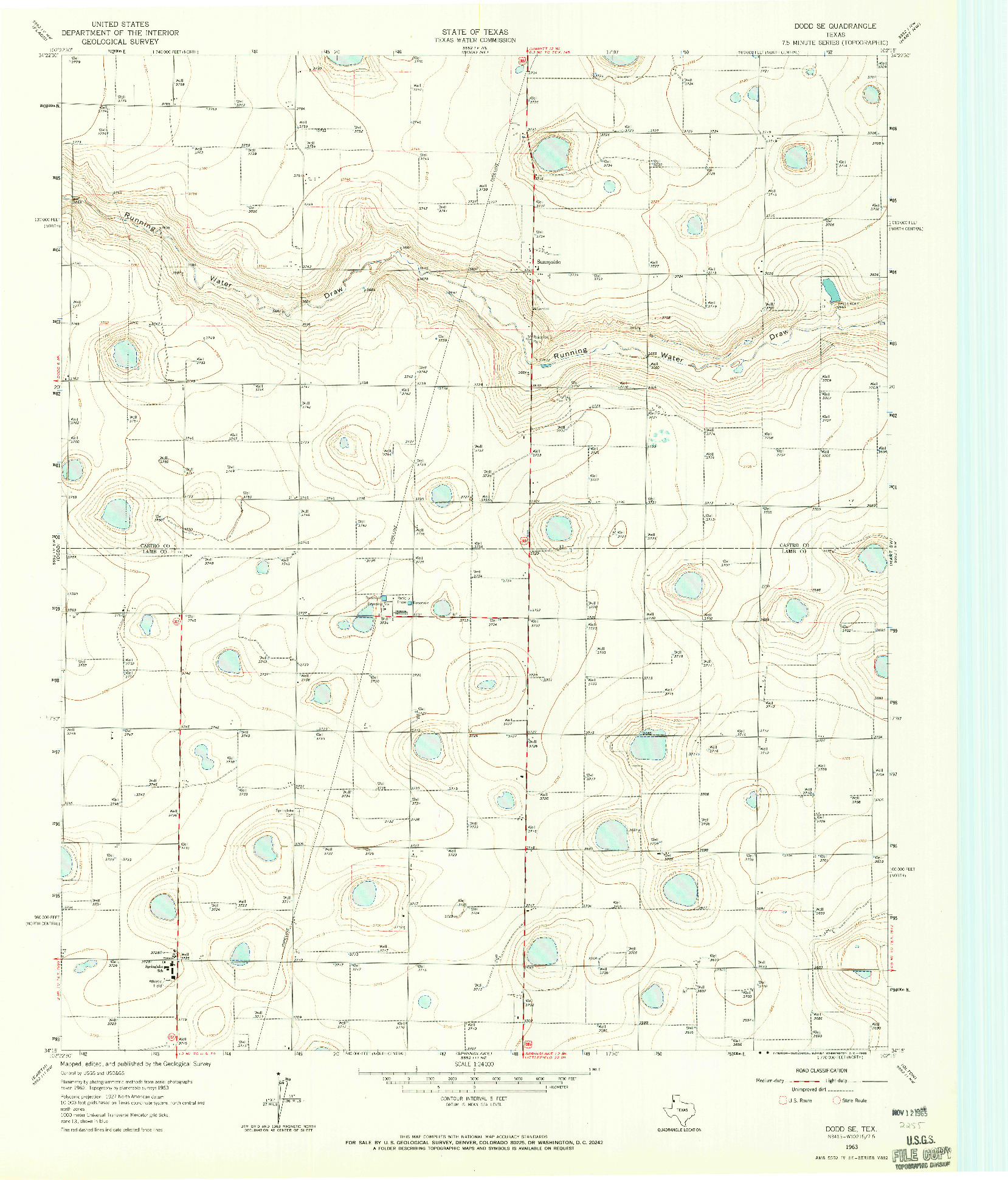 USGS 1:24000-SCALE QUADRANGLE FOR DODD SE, TX 1963