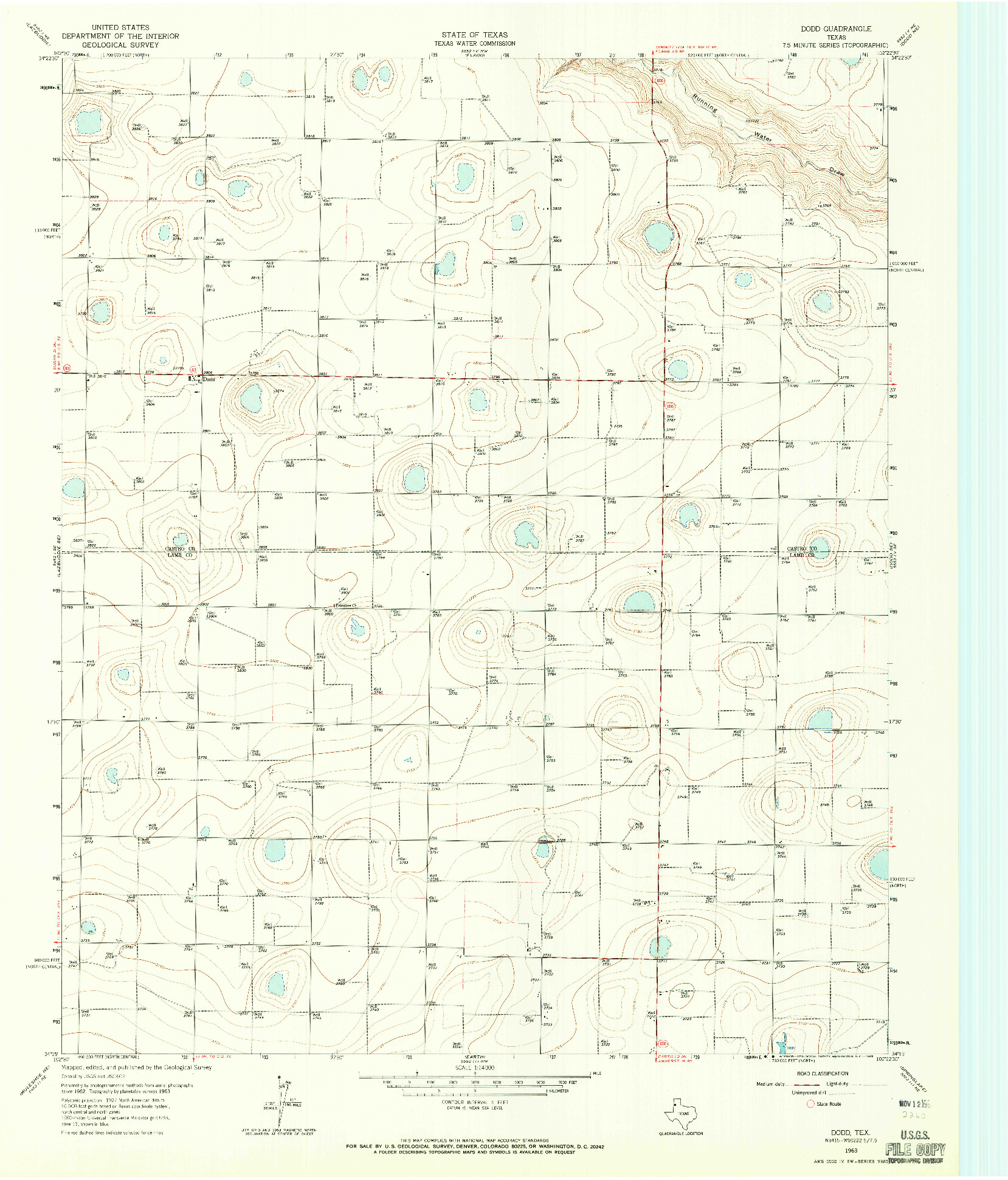 USGS 1:24000-SCALE QUADRANGLE FOR DODD, TX 1963