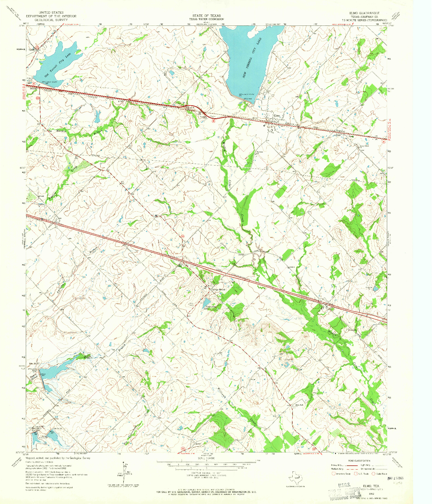 USGS 1:24000-SCALE QUADRANGLE FOR ELMO, TX 1962